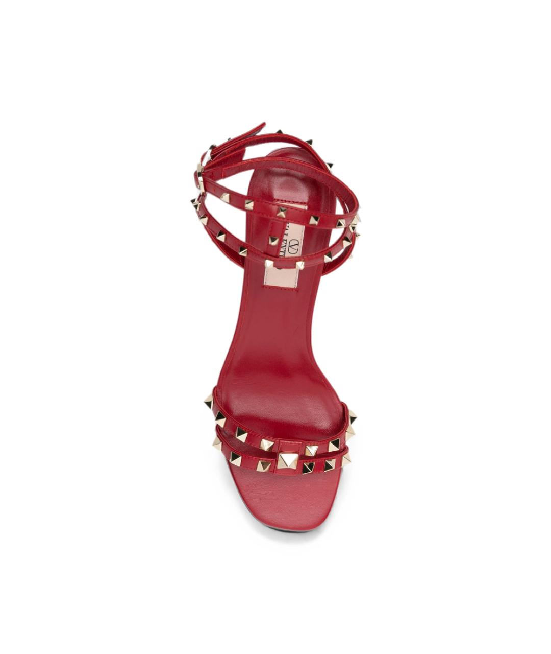 VALENTINO Красные кожаные босоножки, фото 4