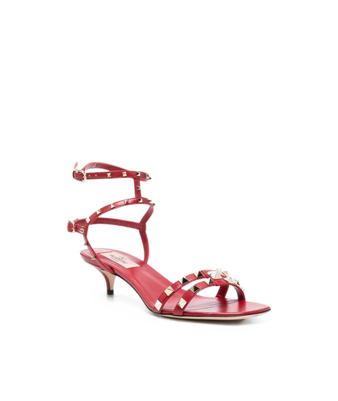 VALENTINO Красные кожаные босоножки, фото 3