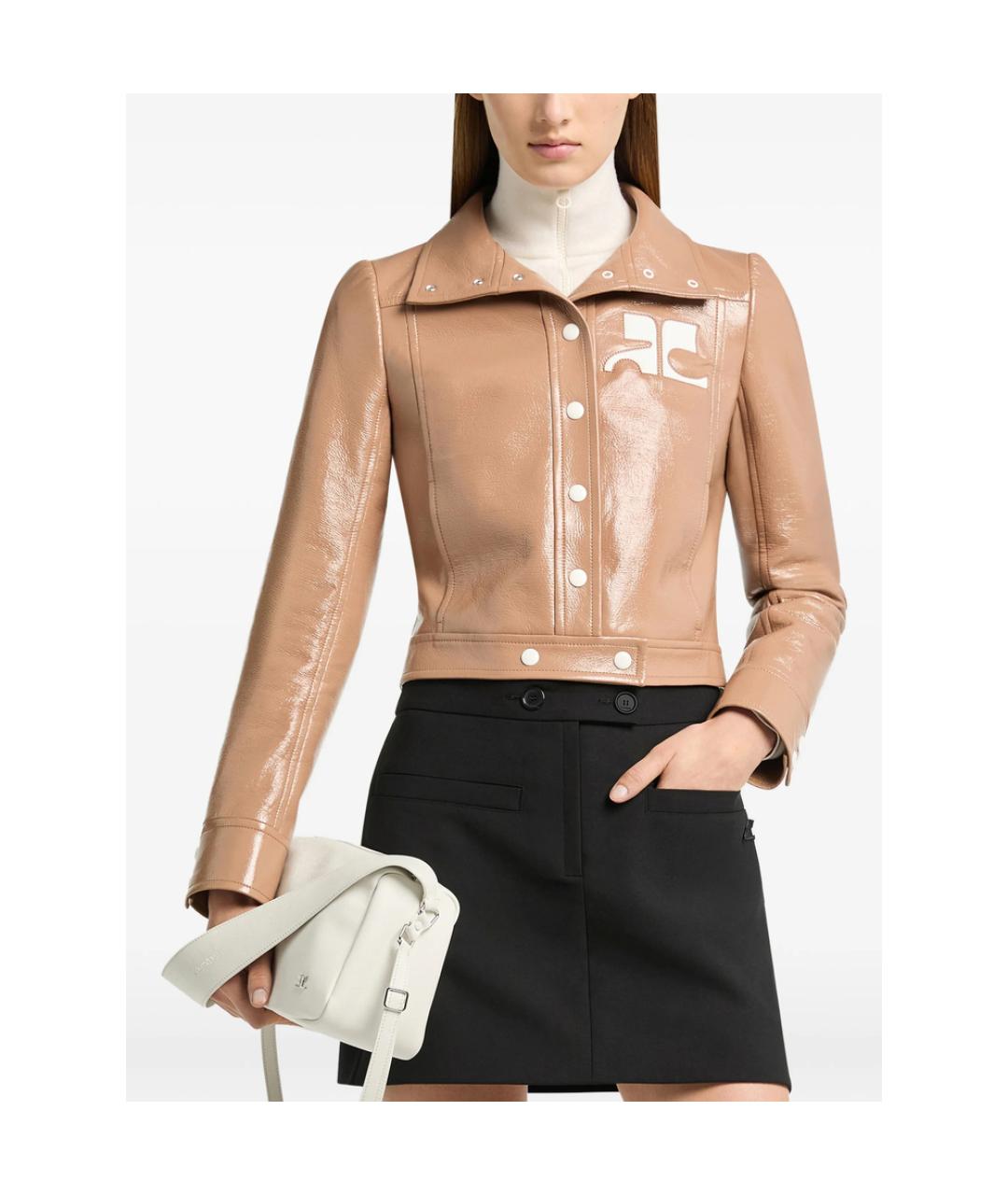 COURREGES Бежевая хлопковая куртка, фото 4