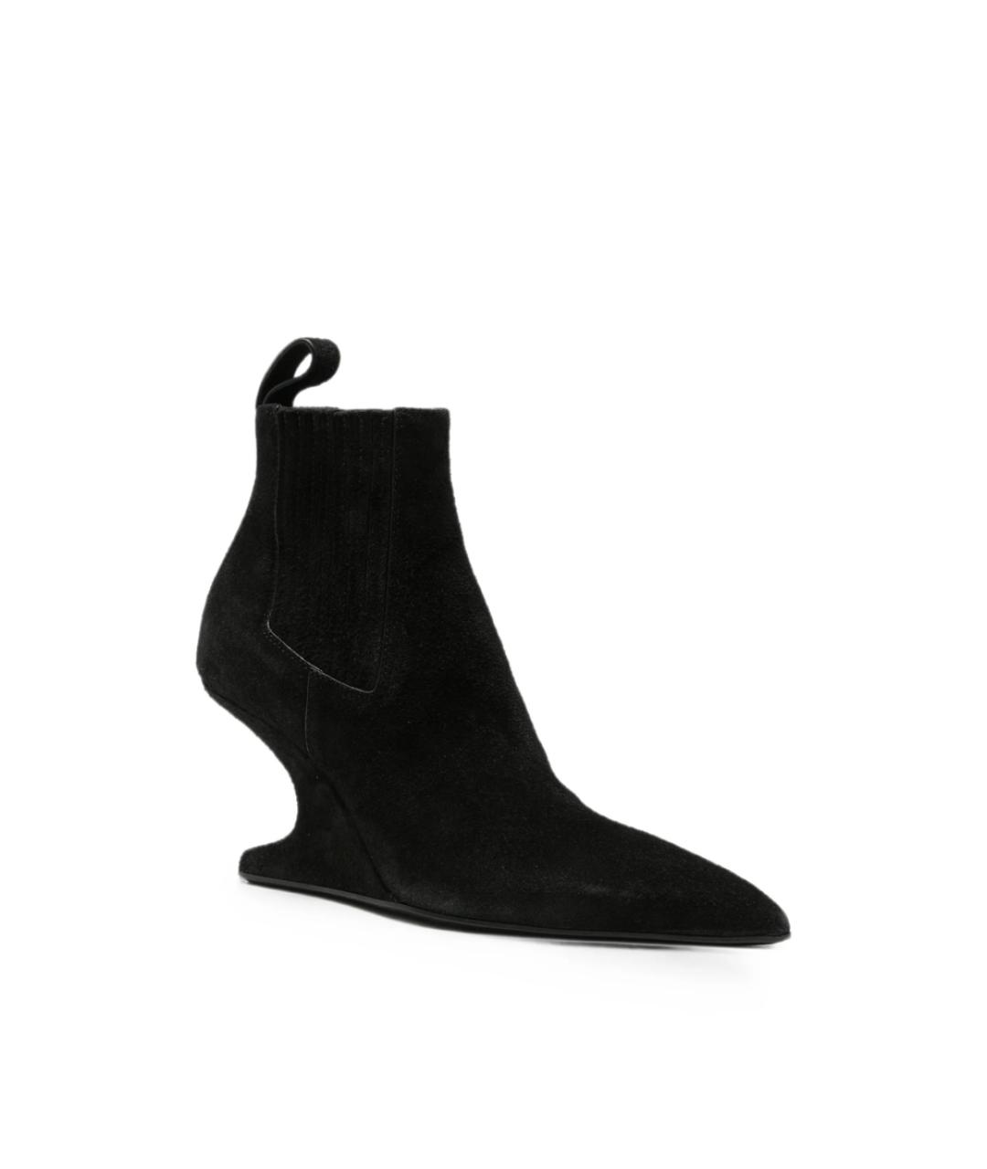 RICK OWENS Черные замшевые ботильоны, фото 3