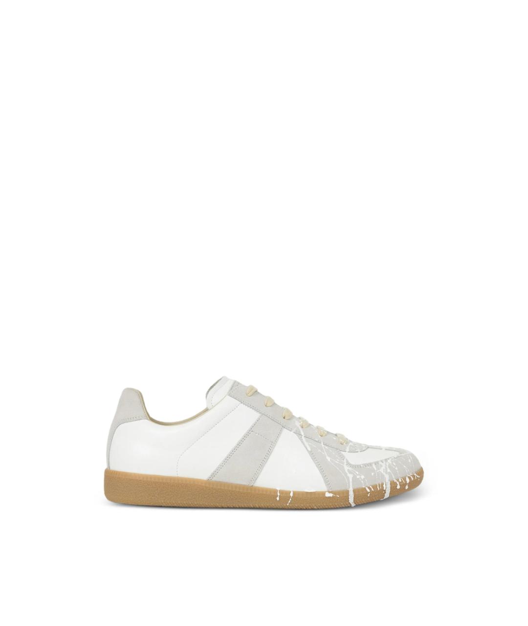 MAISON MARGIELA Белые кожаные низкие кроссовки / кеды, фото 1