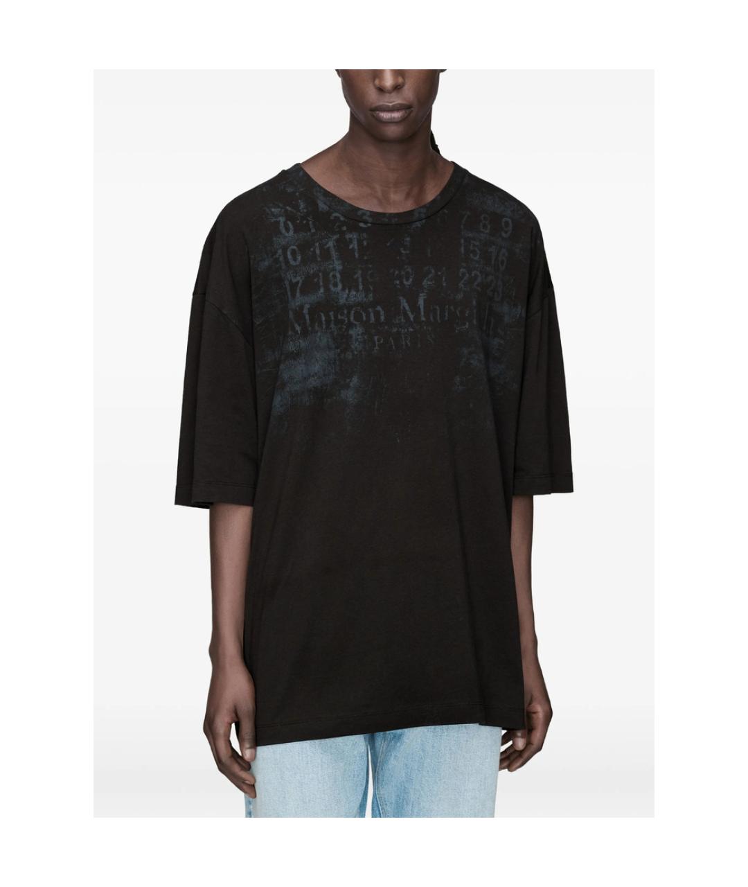 MAISON MARGIELA Черная хлопковая футболка, фото 6