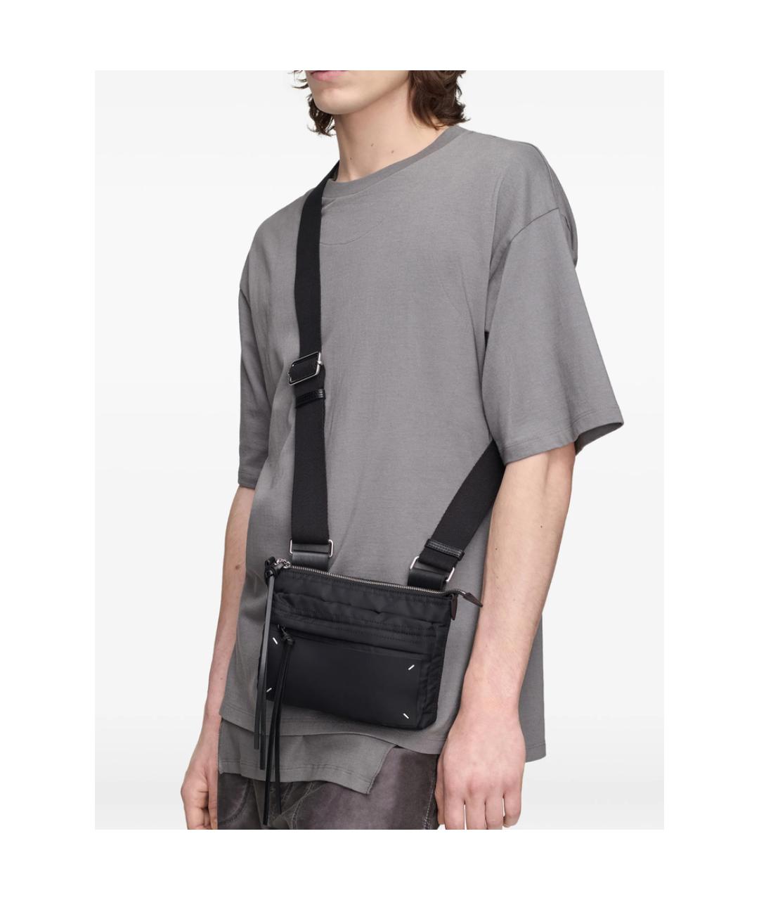 MAISON MARGIELA Черная тканевая сумка через плечо, фото 2