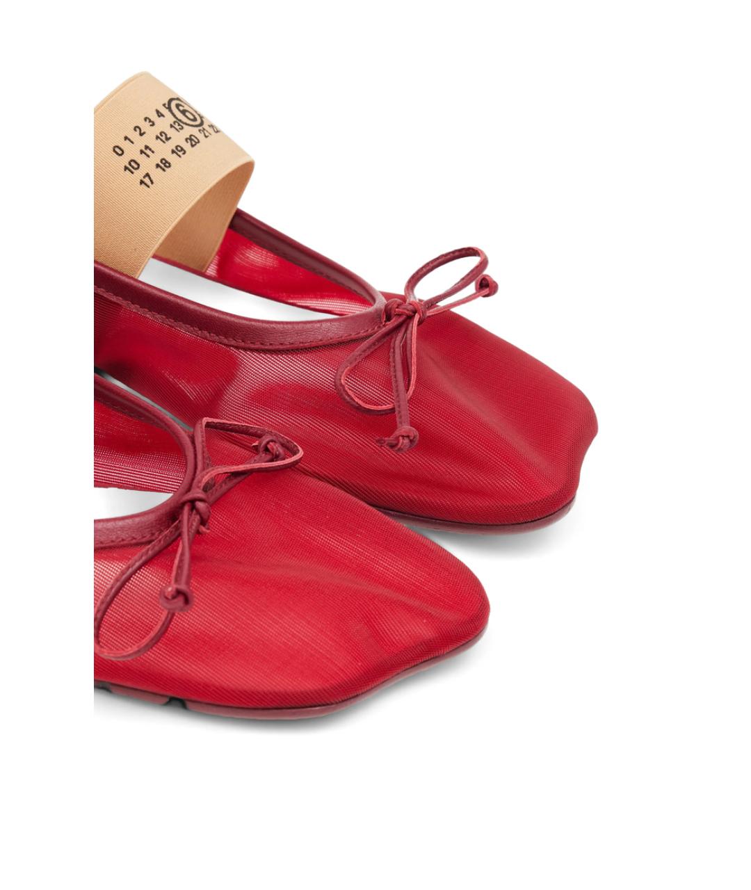 MM6 MAISON MARGIELA Красные синтетические балетки, фото 5