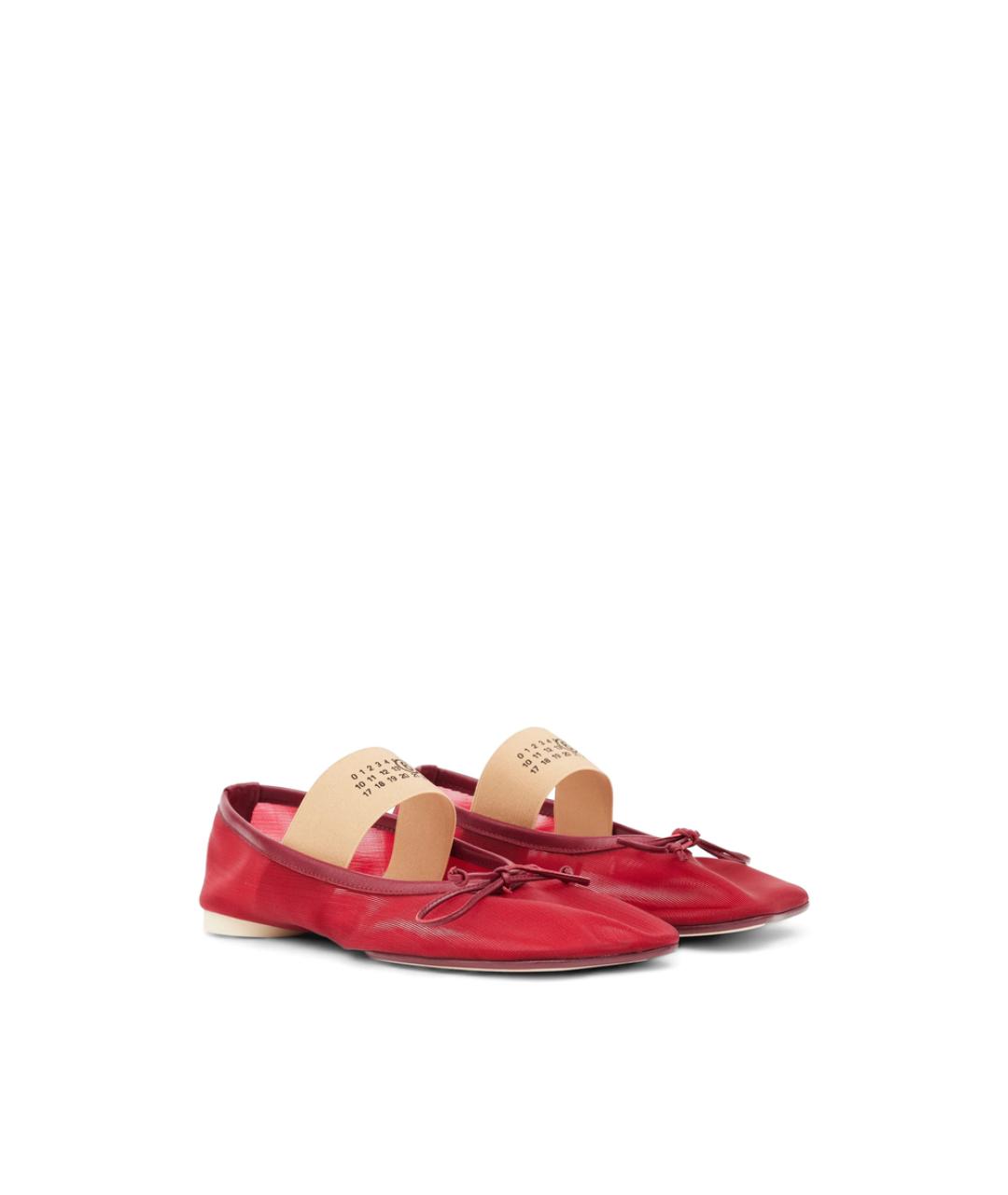 MM6 MAISON MARGIELA Красные синтетические балетки, фото 4