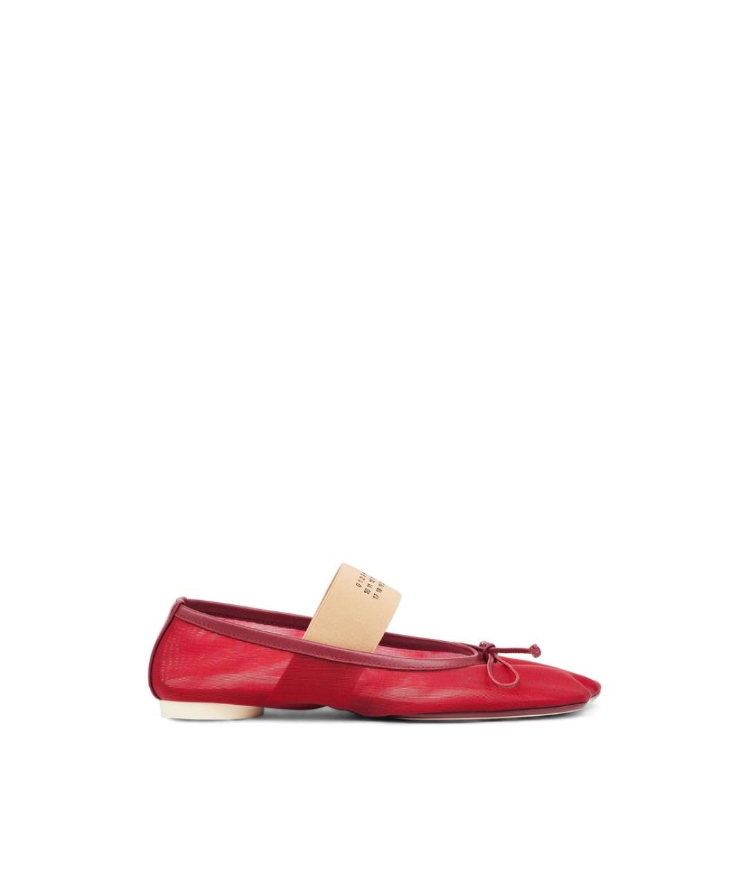 MM6 MAISON MARGIELA Красные синтетические балетки, фото 7