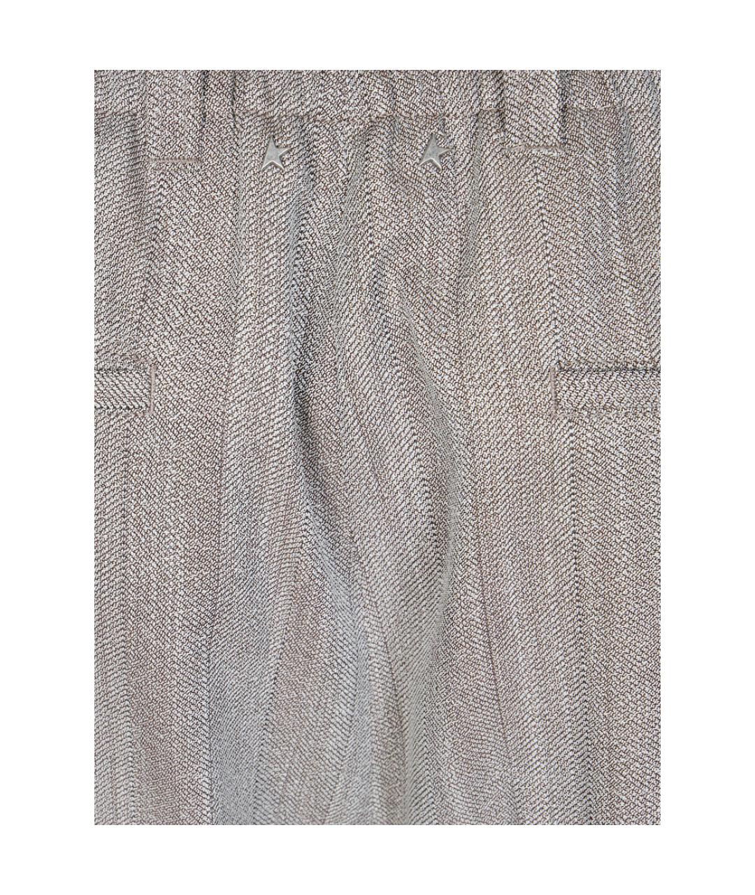 GOLDEN GOOSE Серые шерстяные классические брюки, фото 3