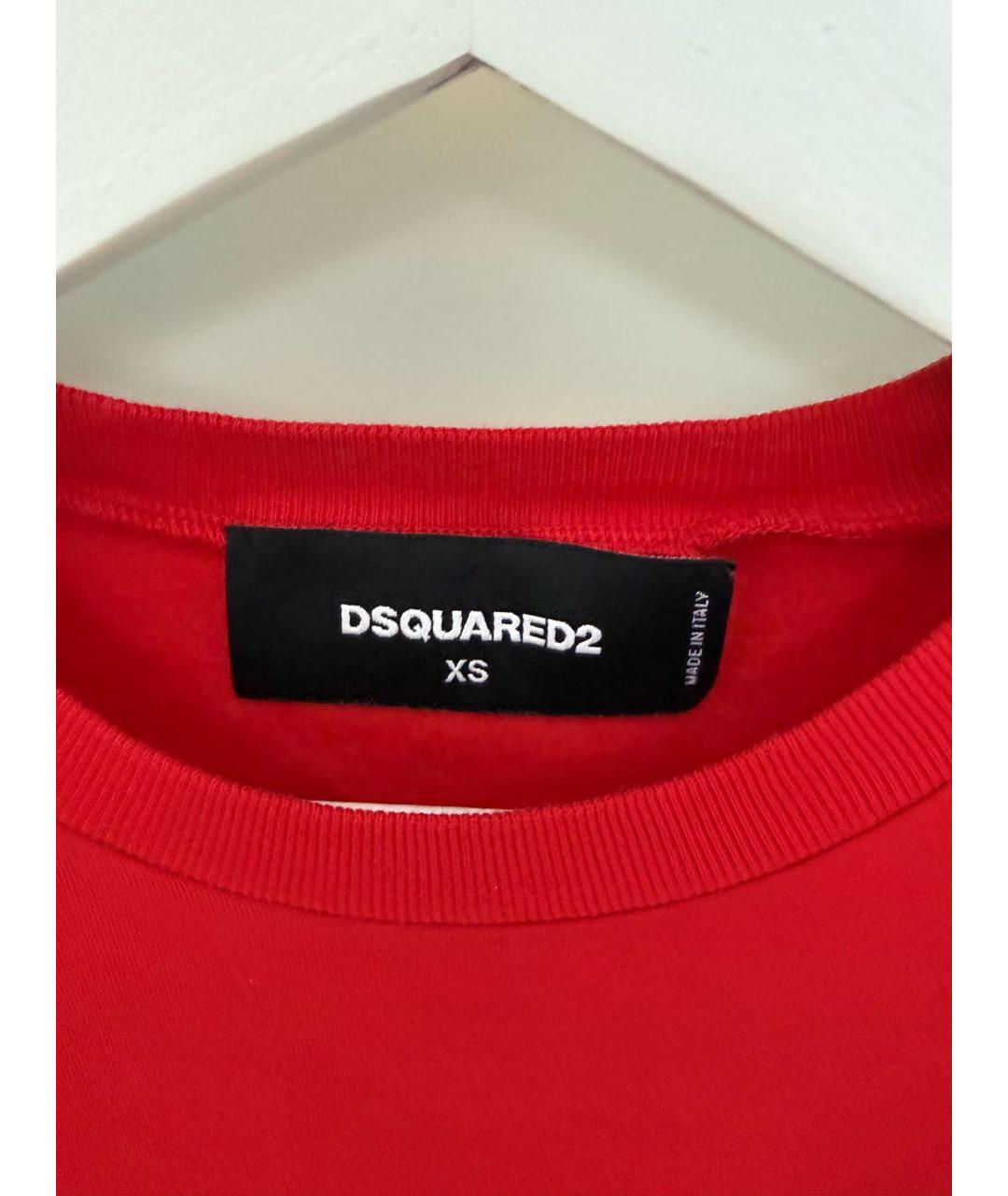 DSQUARED2 Красная хлопковая футболка, фото 3