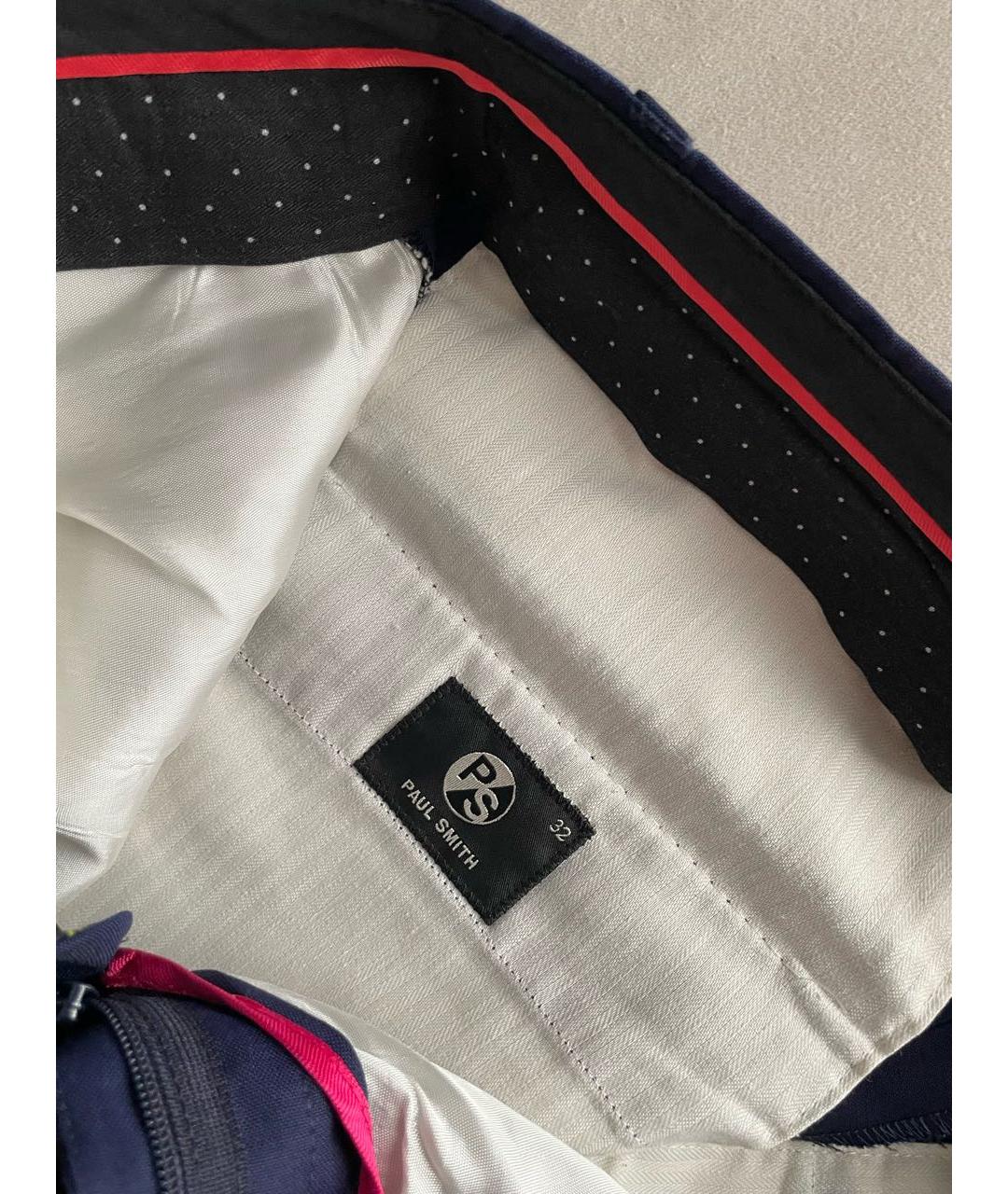 PS BY PAUL SMITH Темно-синие шерстяные классические брюки, фото 3