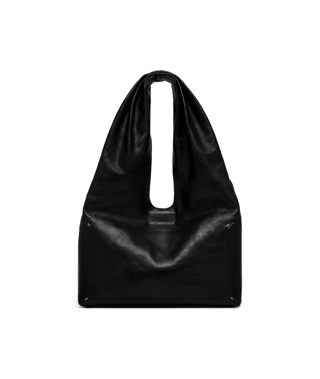 MAISON MARGIELA Черная кожаная сумка тоут, фото 6