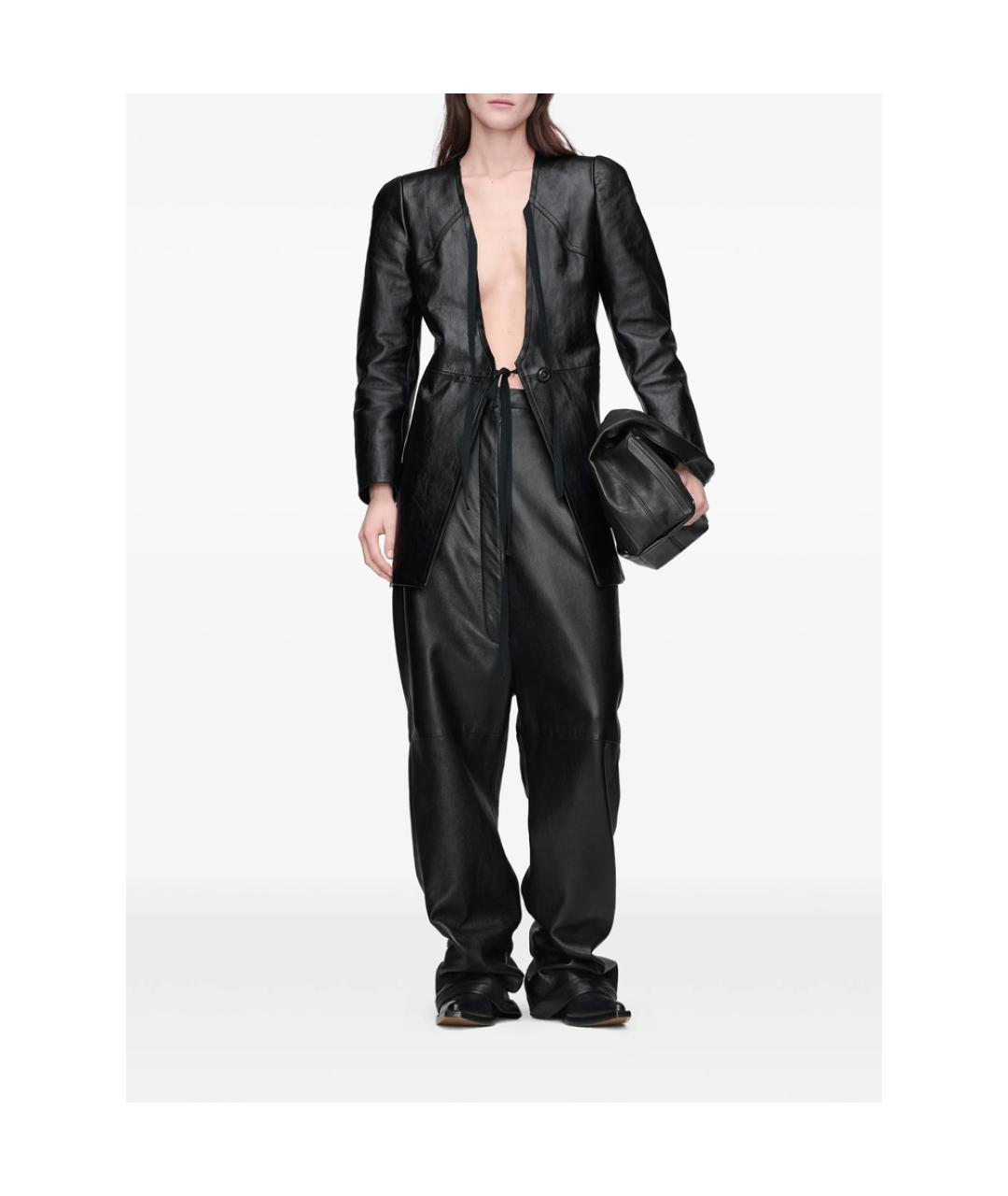 MAISON MARGIELA Черная кожаная сумка тоут, фото 4