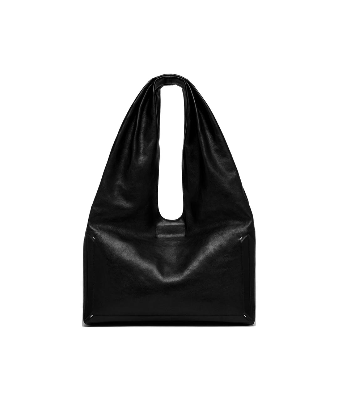 MAISON MARGIELA Черная кожаная сумка тоут, фото 1