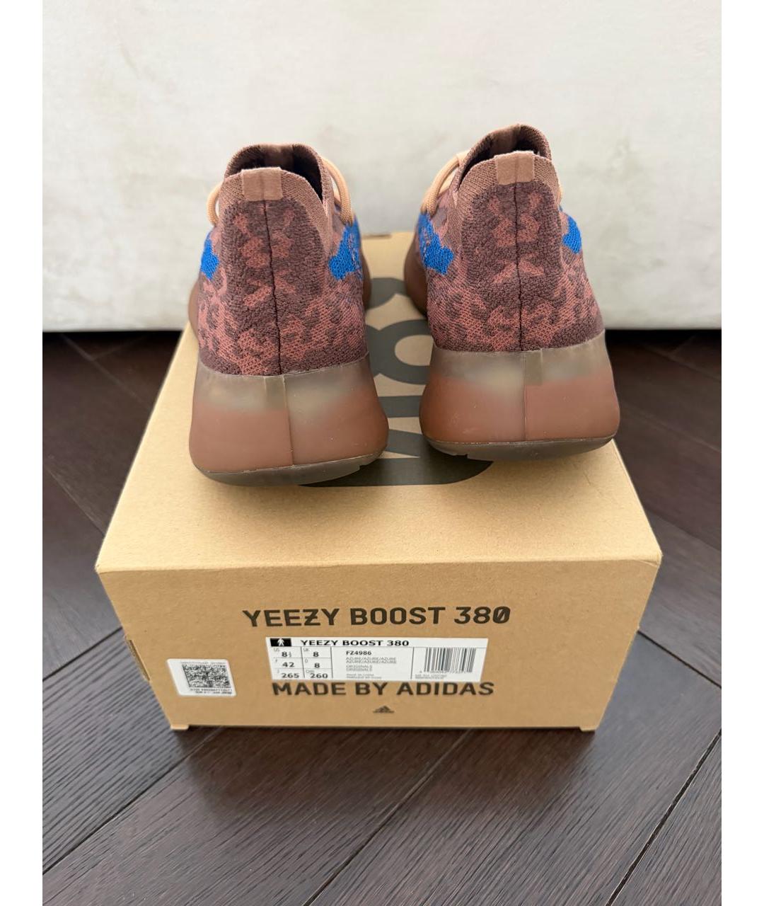 ADIDAS YEEZY Коричневые низкие кроссовки / кеды, фото 3