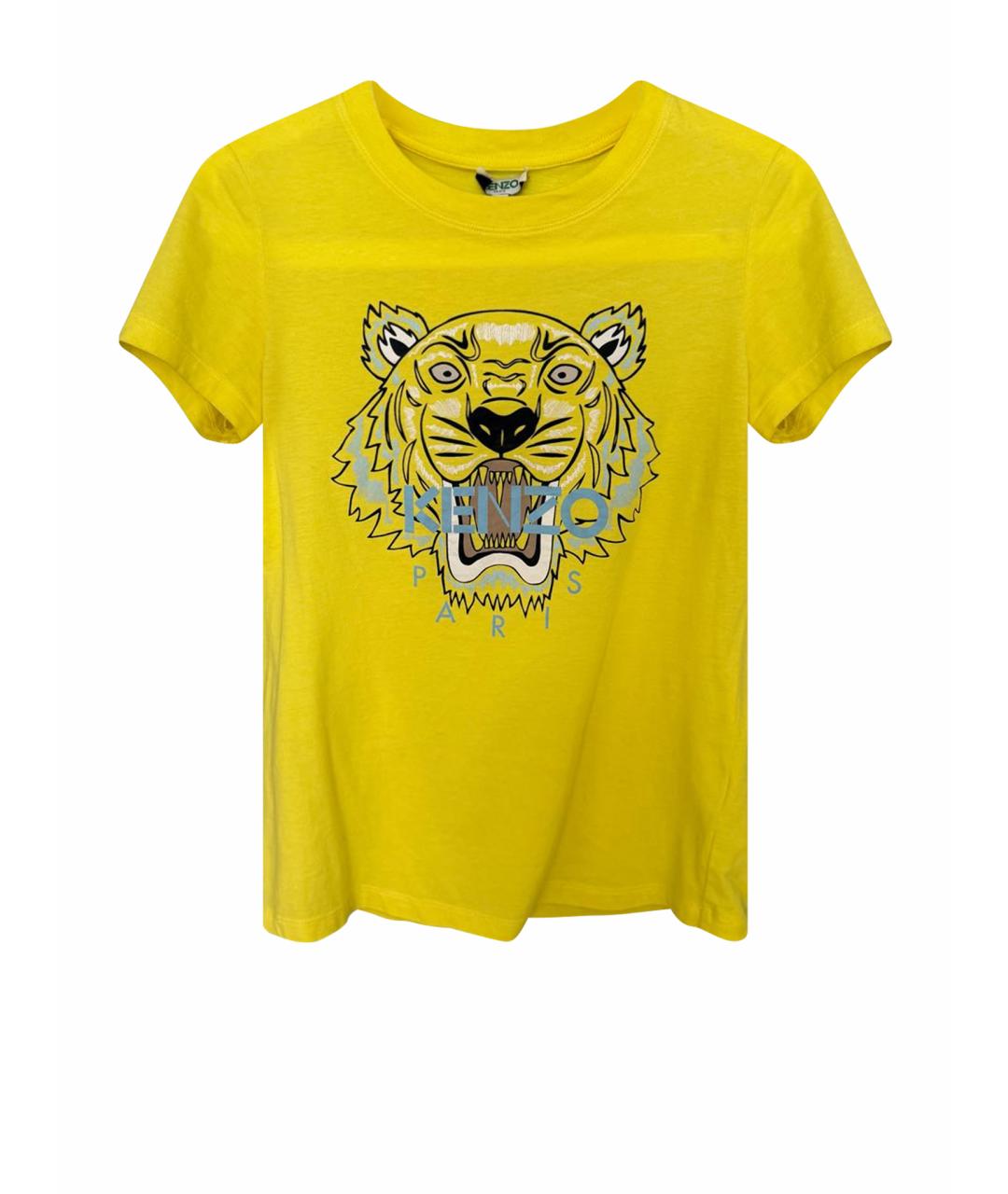 KENZO Желтая хлопковая футболка, фото 1