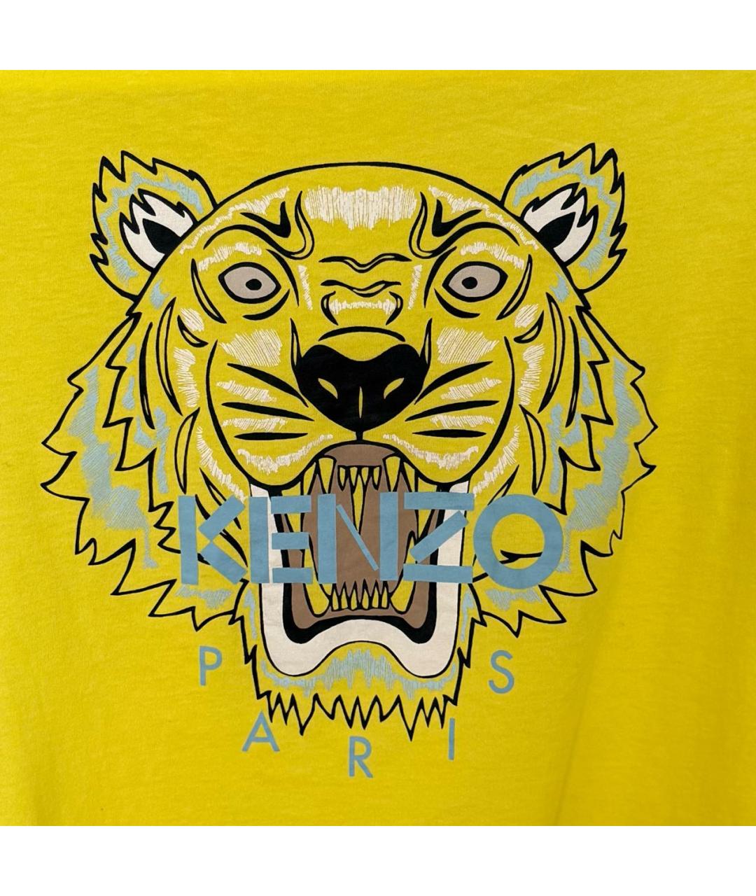 KENZO Желтая хлопковая футболка, фото 4