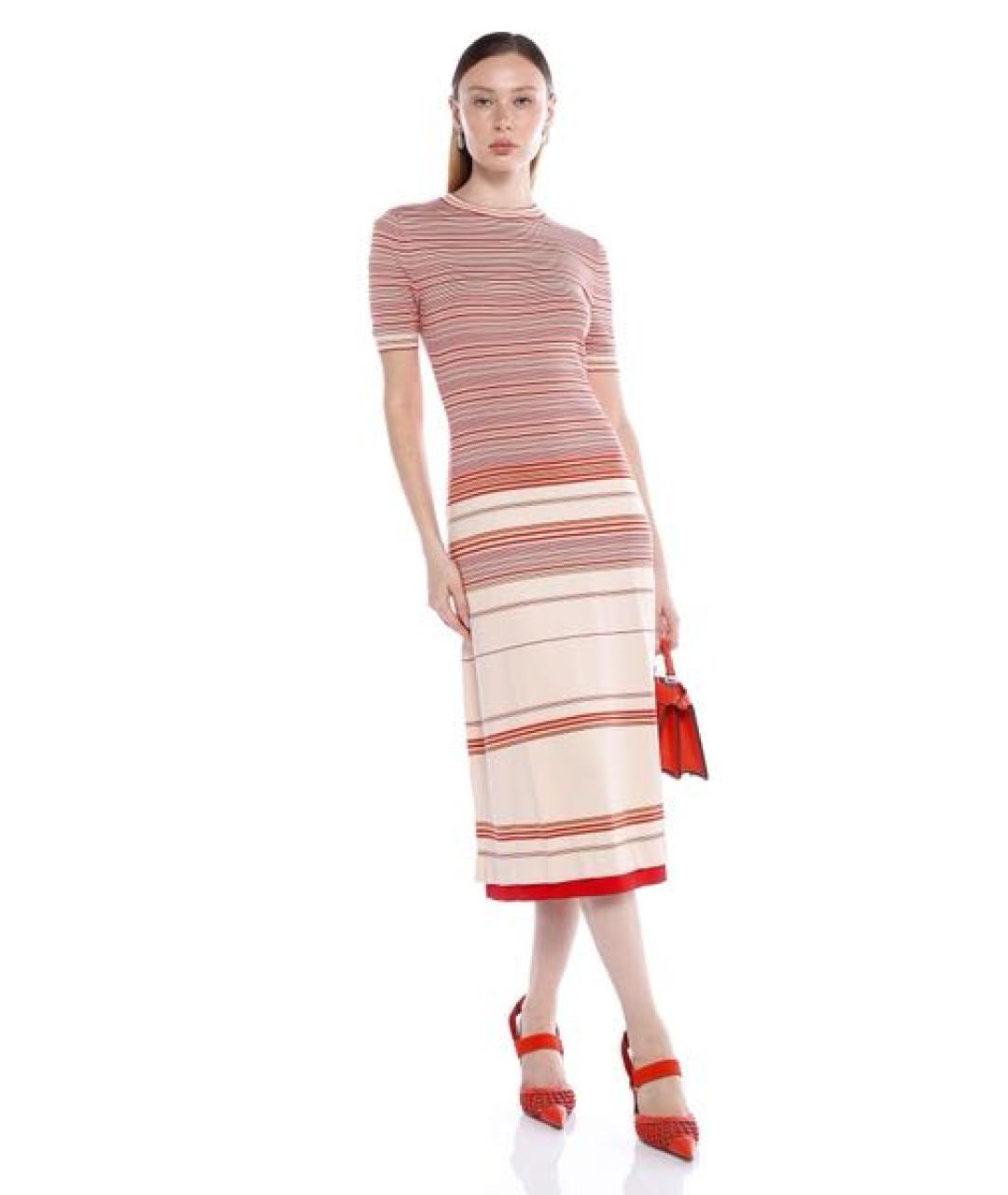 FENDI Мульти шелковое повседневное платье, фото 3
