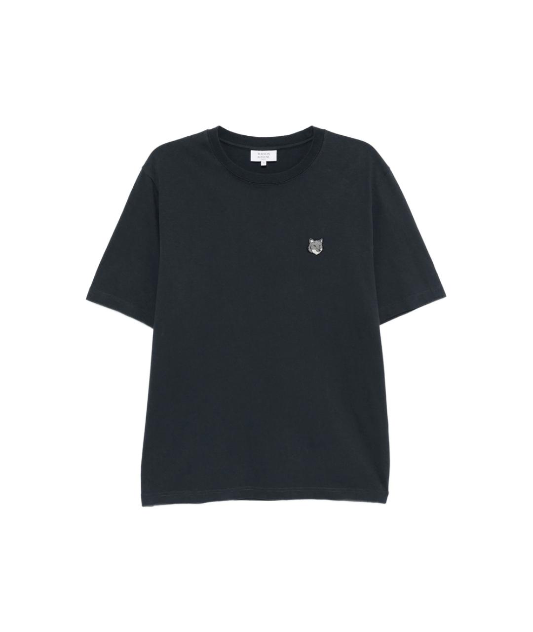 MAISON KITSUNE Синяя хлопковая футболка, фото 1