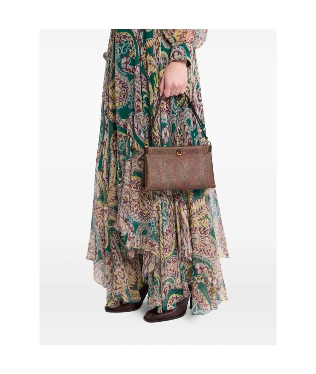 ETRO Коричневая кожаная сумка через плечо, фото 3