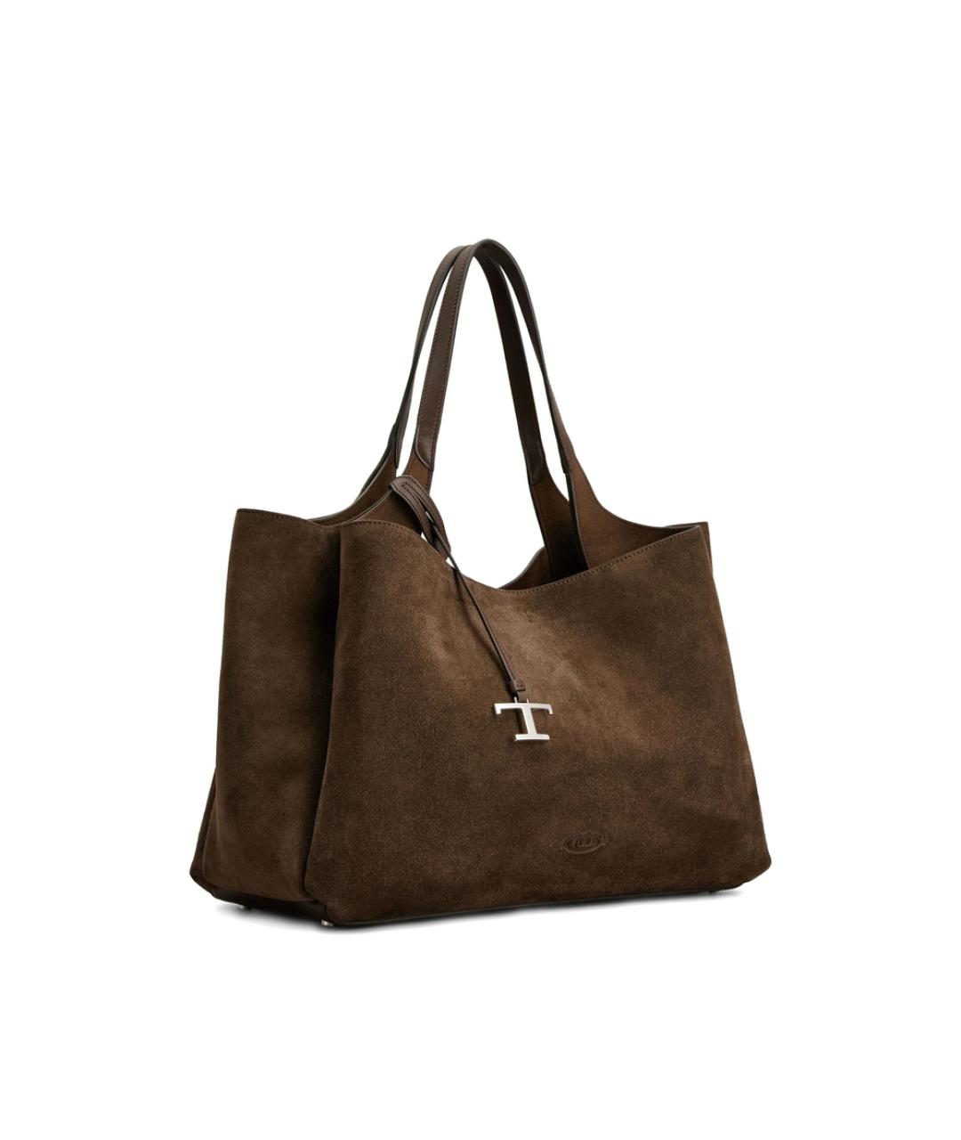 TOD'S Коричневая замшевая сумка тоут, фото 4