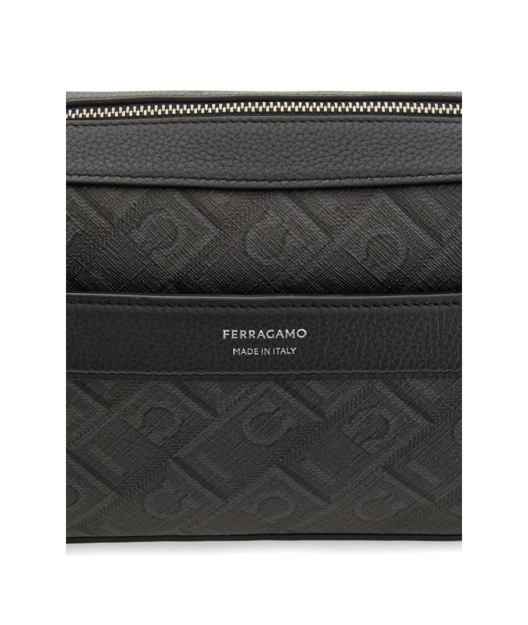 FERRAGAMO Антрацитовая канва сумка на плечо, фото 2