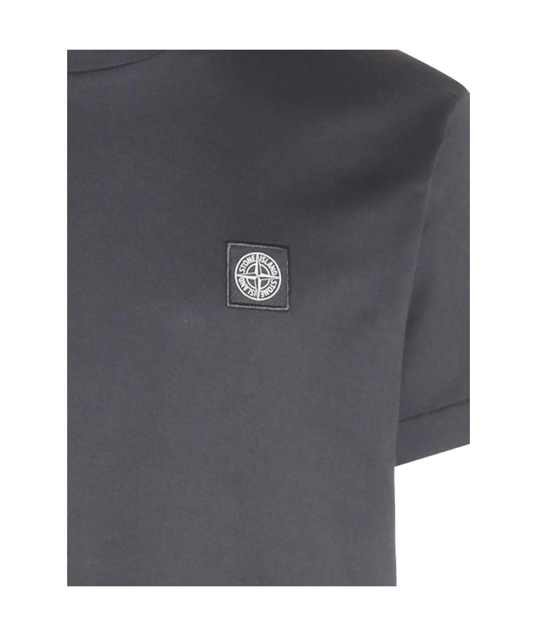 STONE ISLAND Серая хлопковая футболка, фото 3