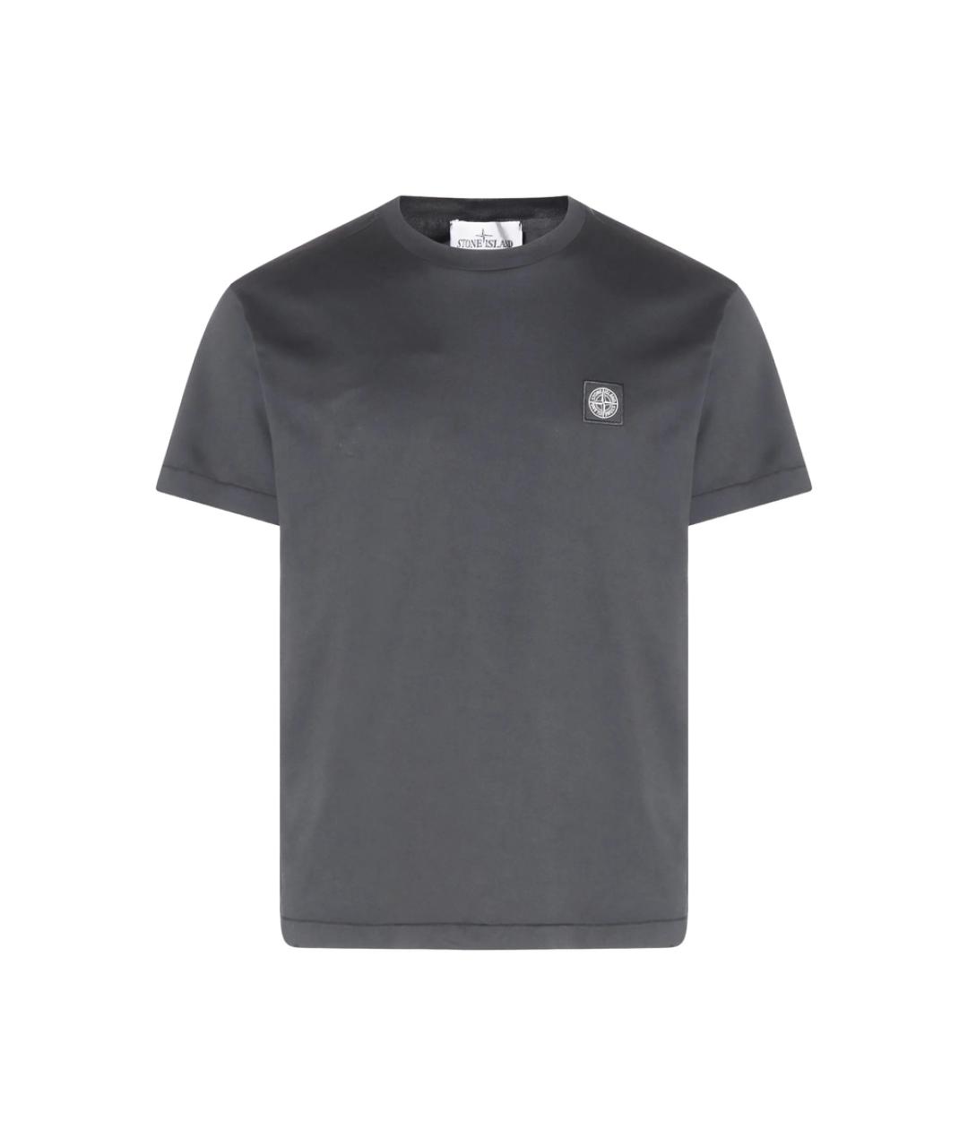 STONE ISLAND Серая хлопковая футболка, фото 1