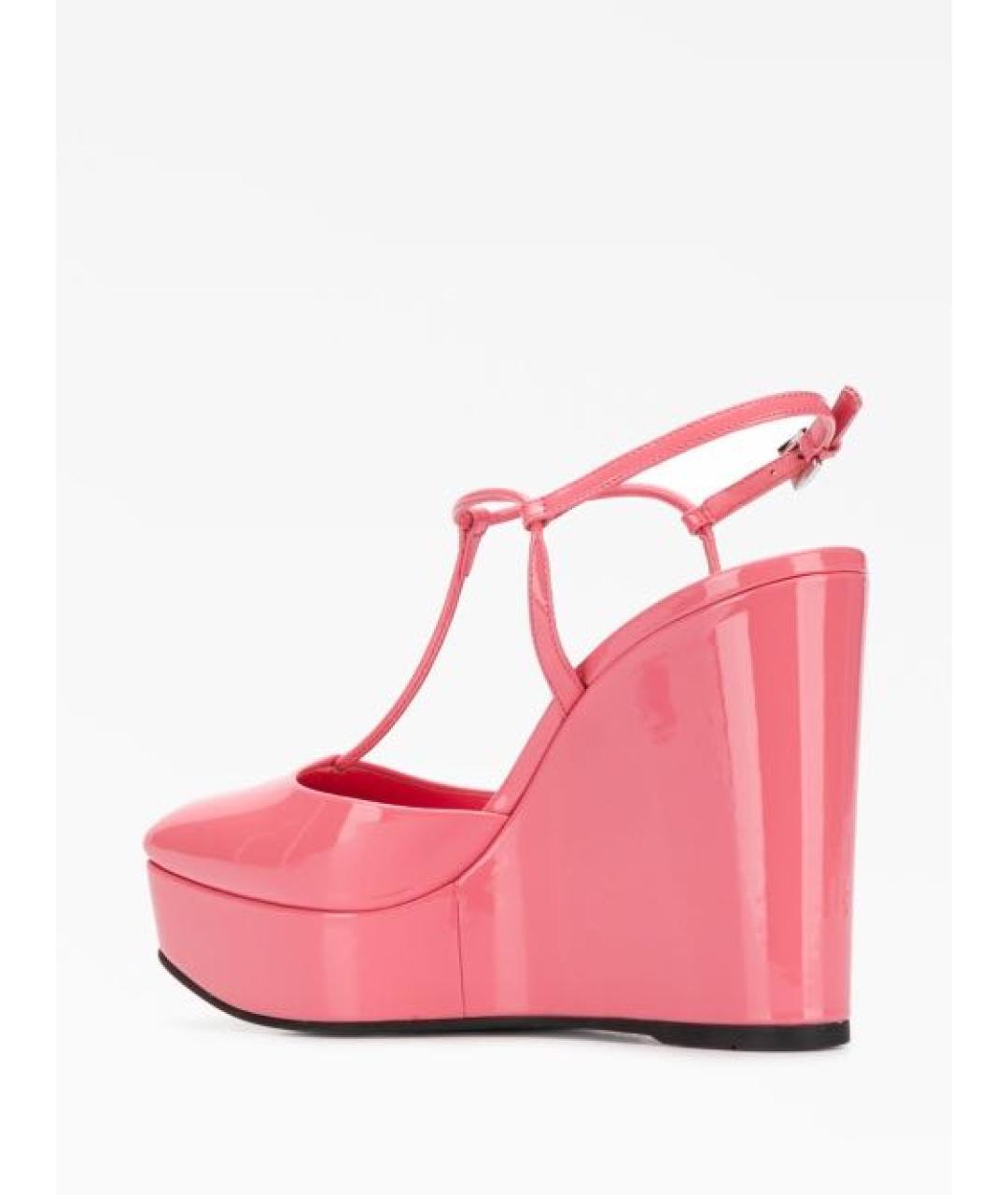 PRADA Розовые босоножки из лакированной кожи, фото 3