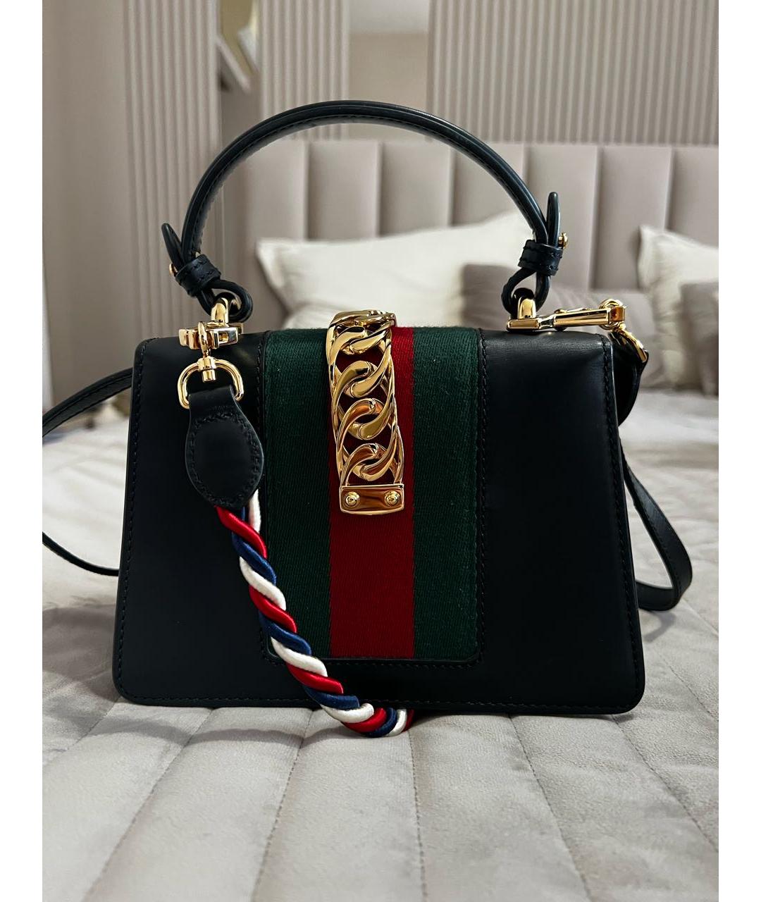 GUCCI Черная кожаная сумка через плечо, фото 3