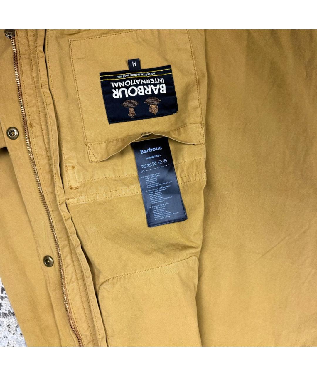 BARBOUR Горчичная хлопковая куртка, фото 6