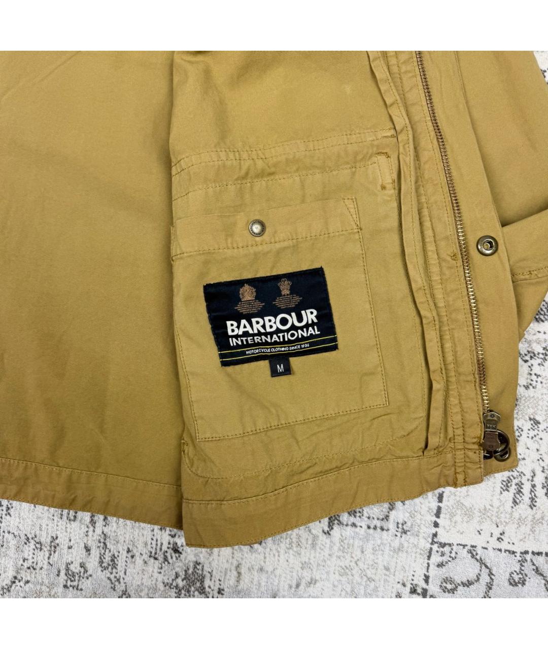 BARBOUR Горчичная хлопковая куртка, фото 4