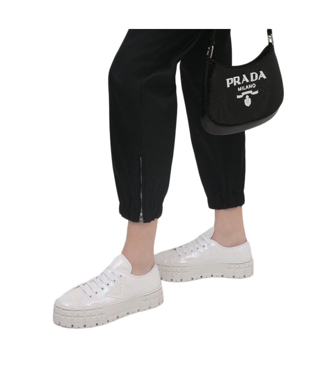 PRADA Белые текстильные кеды, фото 6