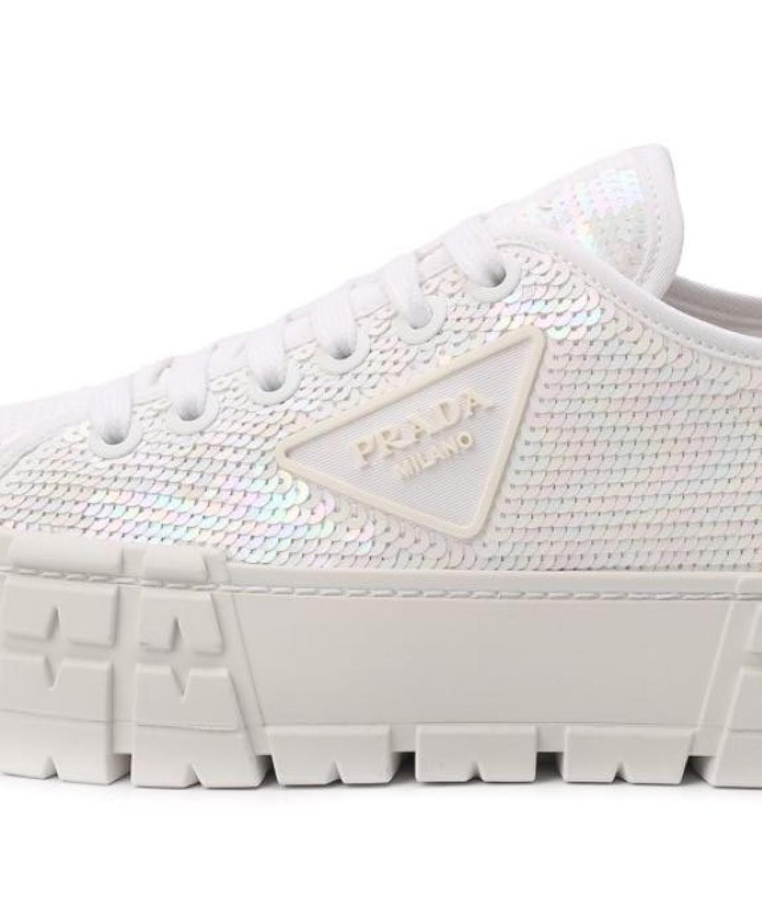 PRADA Белые текстильные кеды, фото 5
