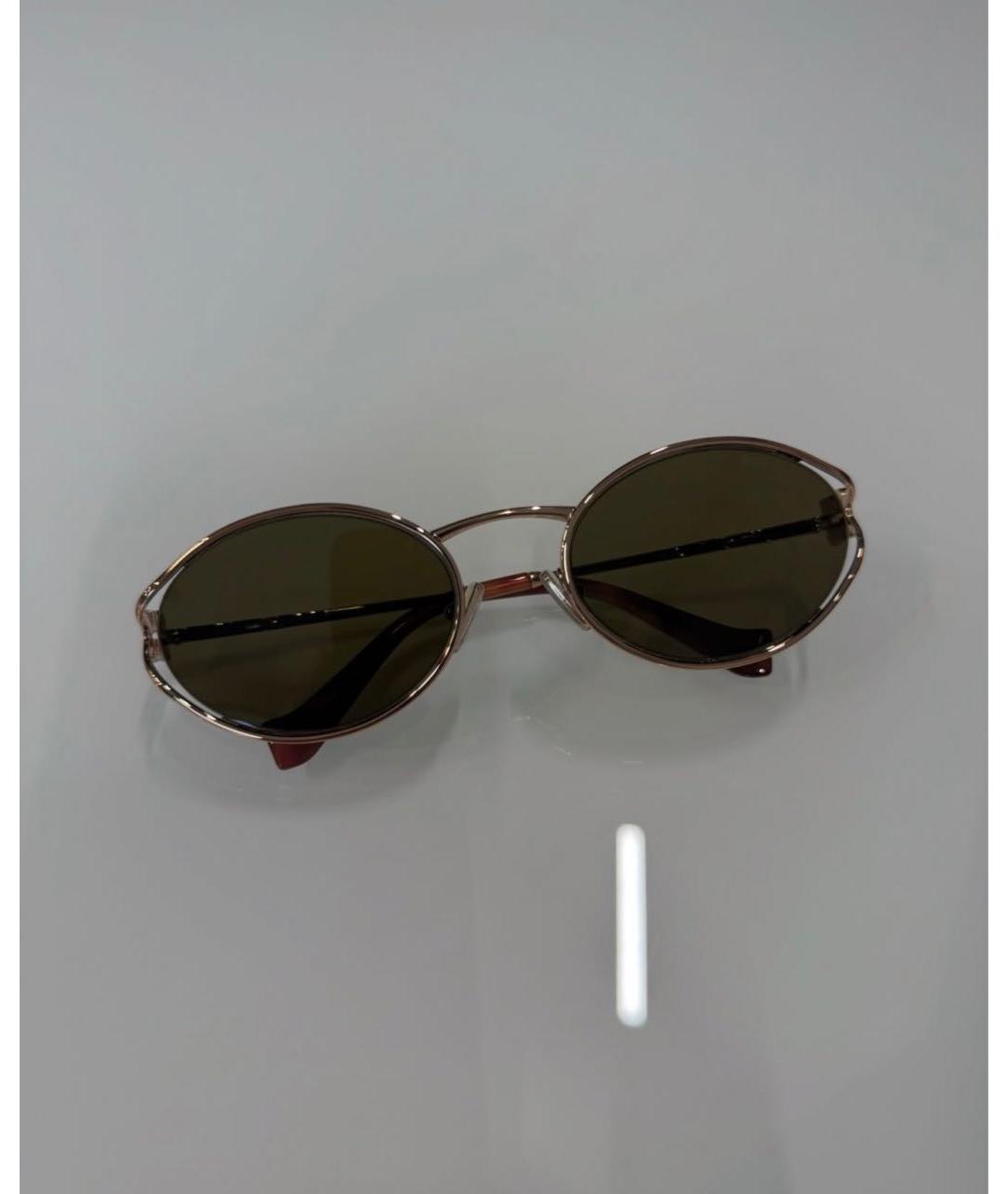 MIU MIU Золотые металлические солнцезащитные очки, фото 2