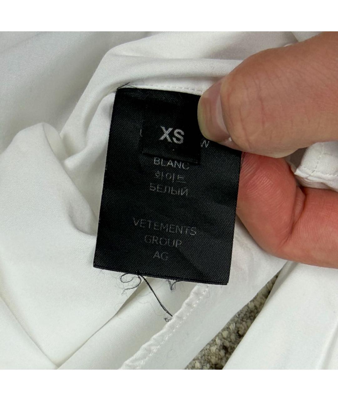 VETEMENTS Белая хлопковая кэжуал рубашка, фото 7