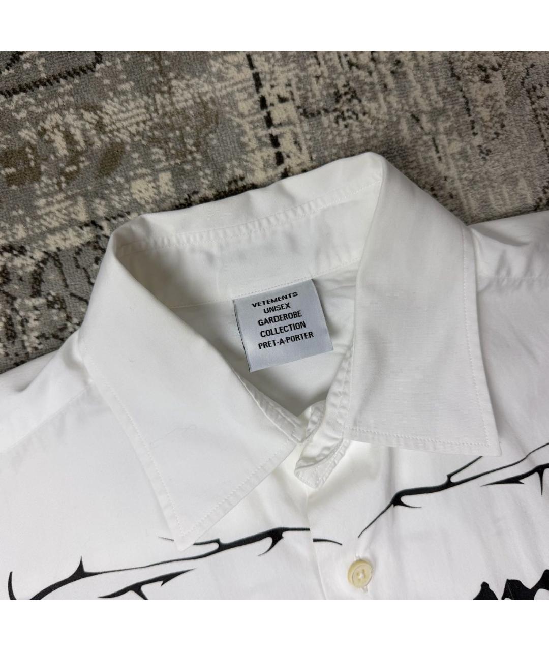 VETEMENTS Белая хлопковая кэжуал рубашка, фото 3