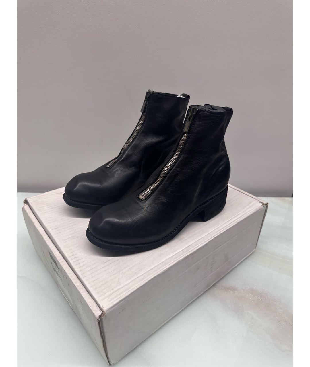 GUIDI Черные кожаные полусапоги, фото 3