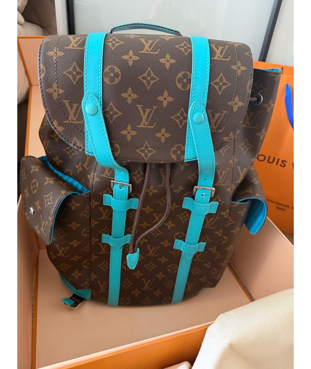 LOUIS VUITTON Коричневый канва рюкзак, фото 6