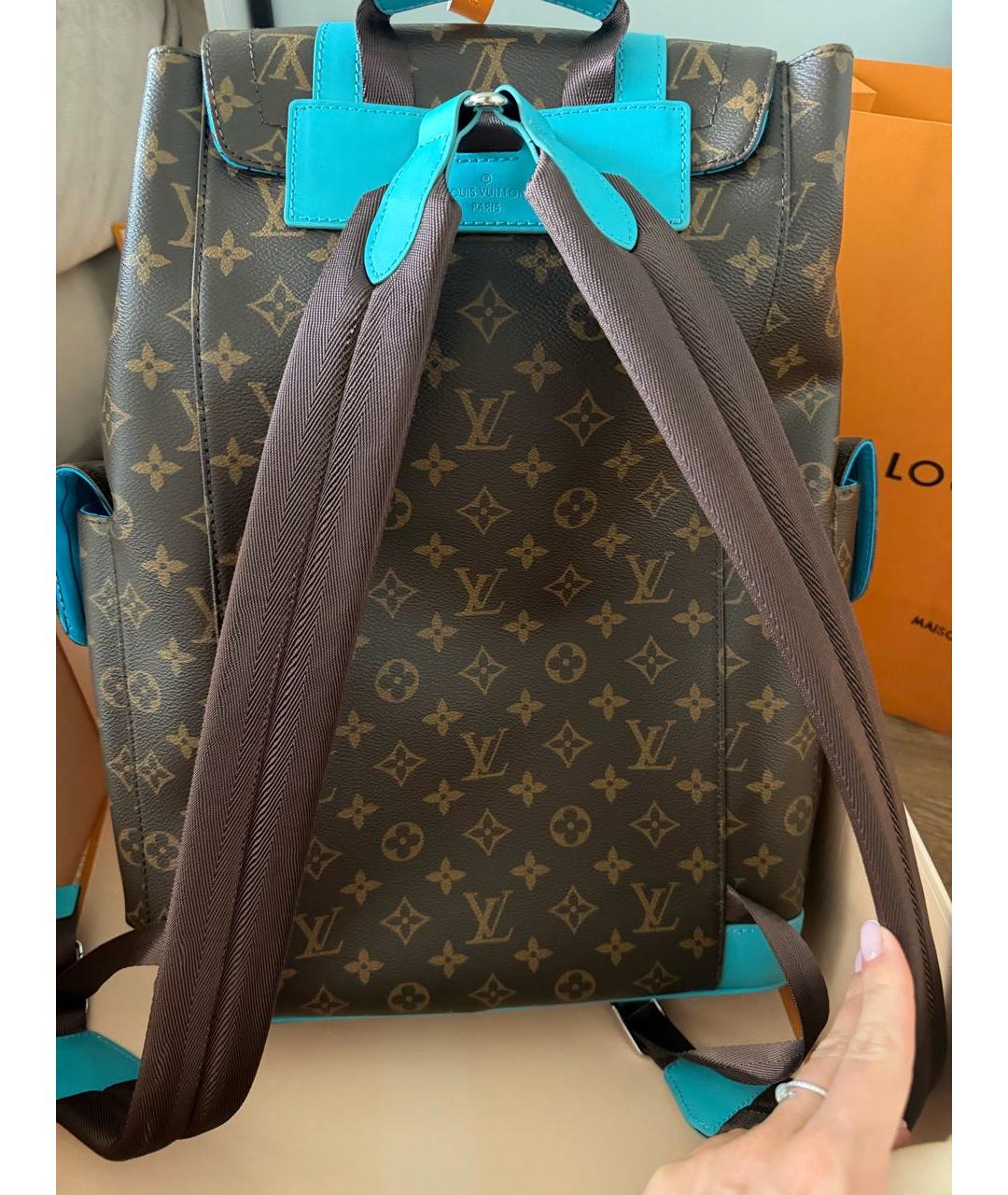 LOUIS VUITTON Коричневый канва рюкзак, фото 3