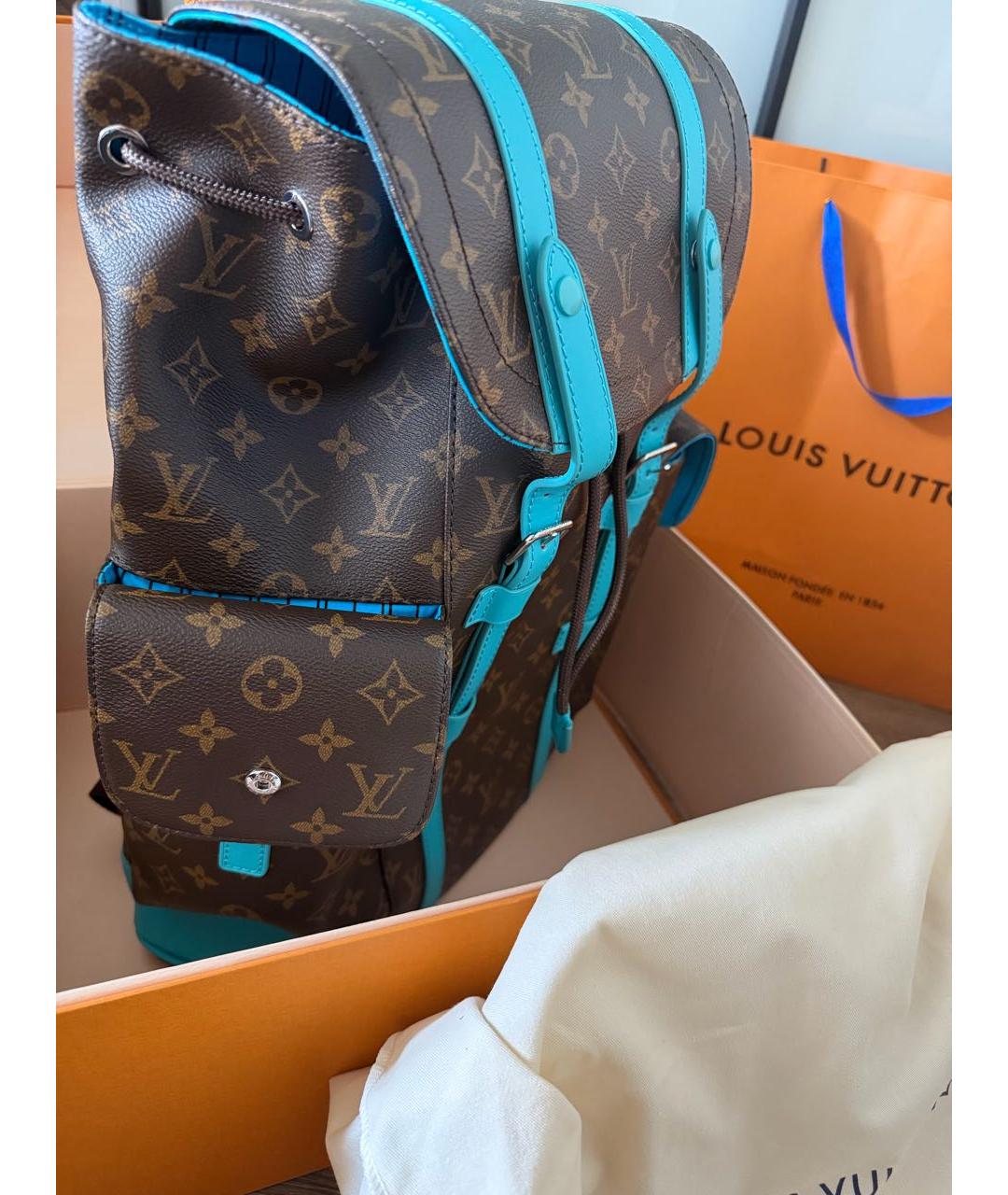 LOUIS VUITTON Коричневый канва рюкзак, фото 2