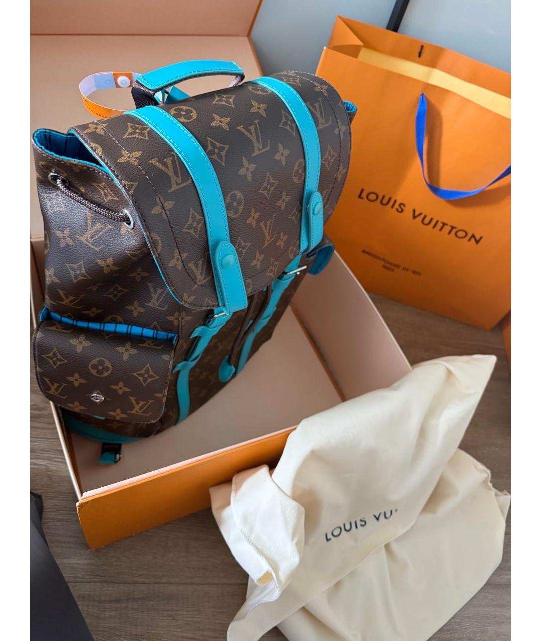 LOUIS VUITTON Коричневый канва рюкзак, фото 5