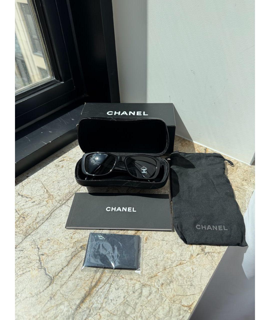 CHANEL Черные пластиковые солнцезащитные очки, фото 6