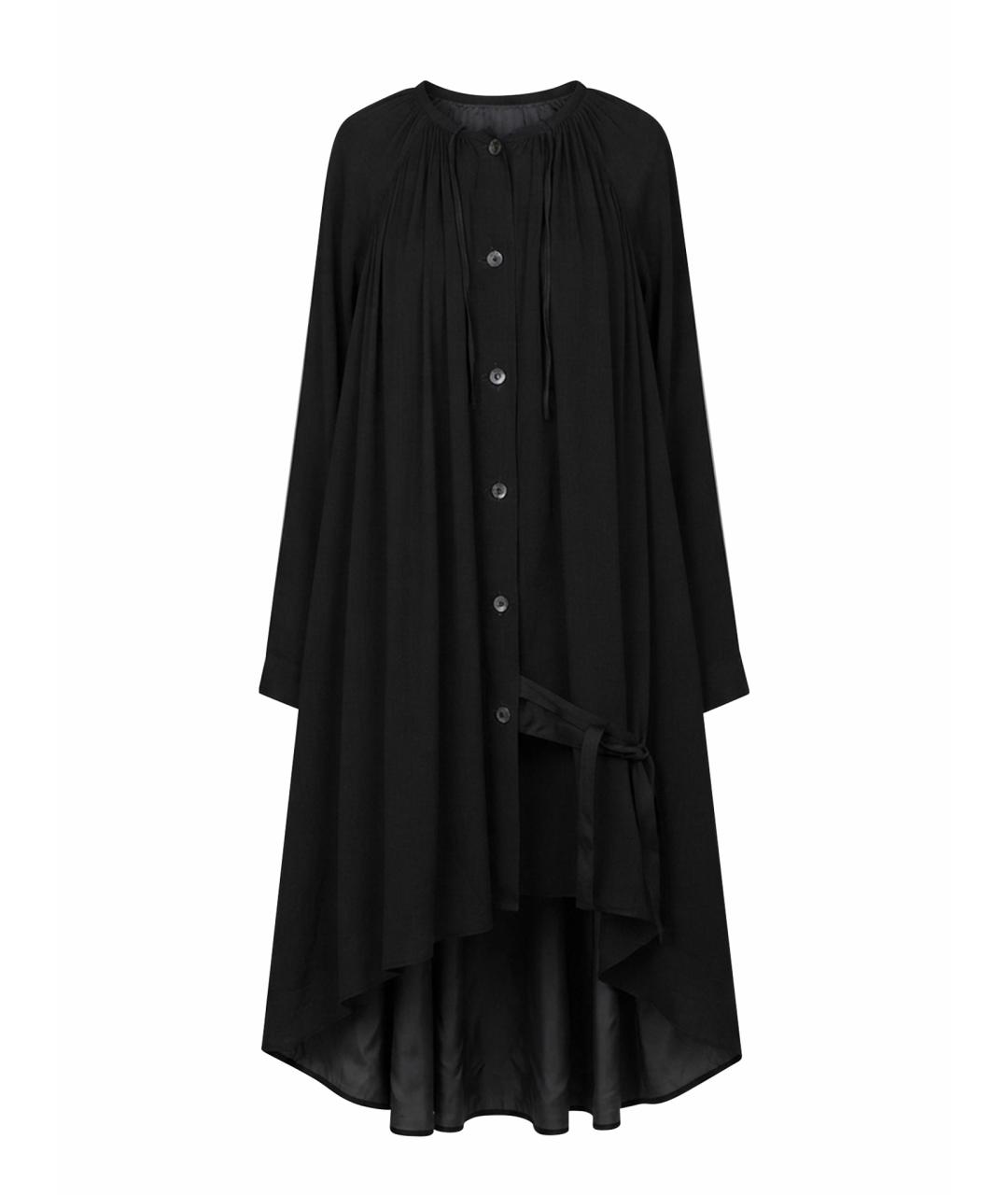 ANN DEMEULEMEESTER Черное хлопковое повседневное платье, фото 1