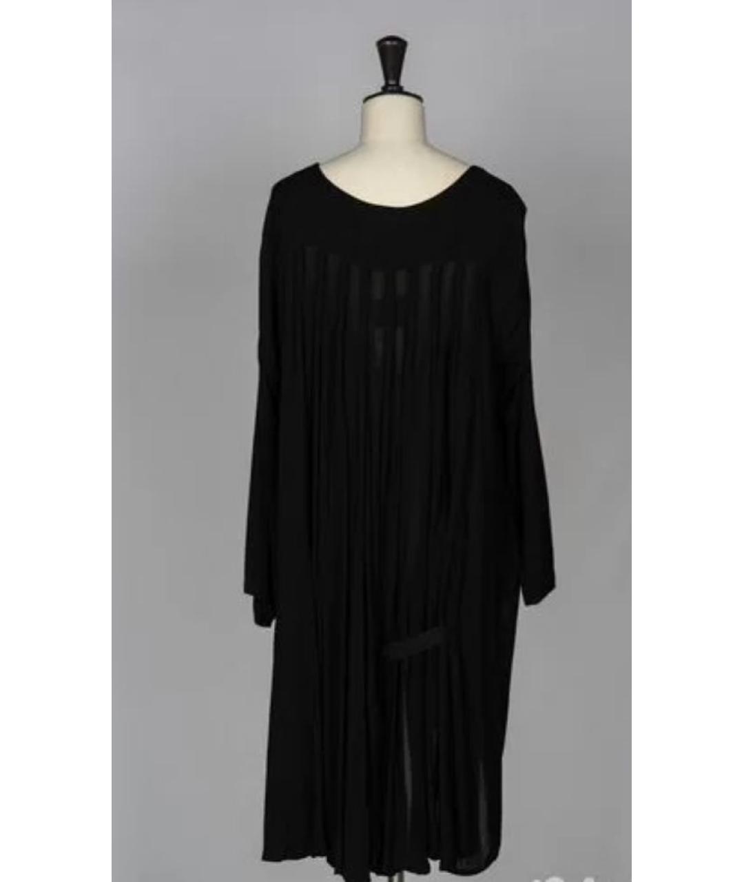 ANN DEMEULEMEESTER Черное хлопковое повседневное платье, фото 2