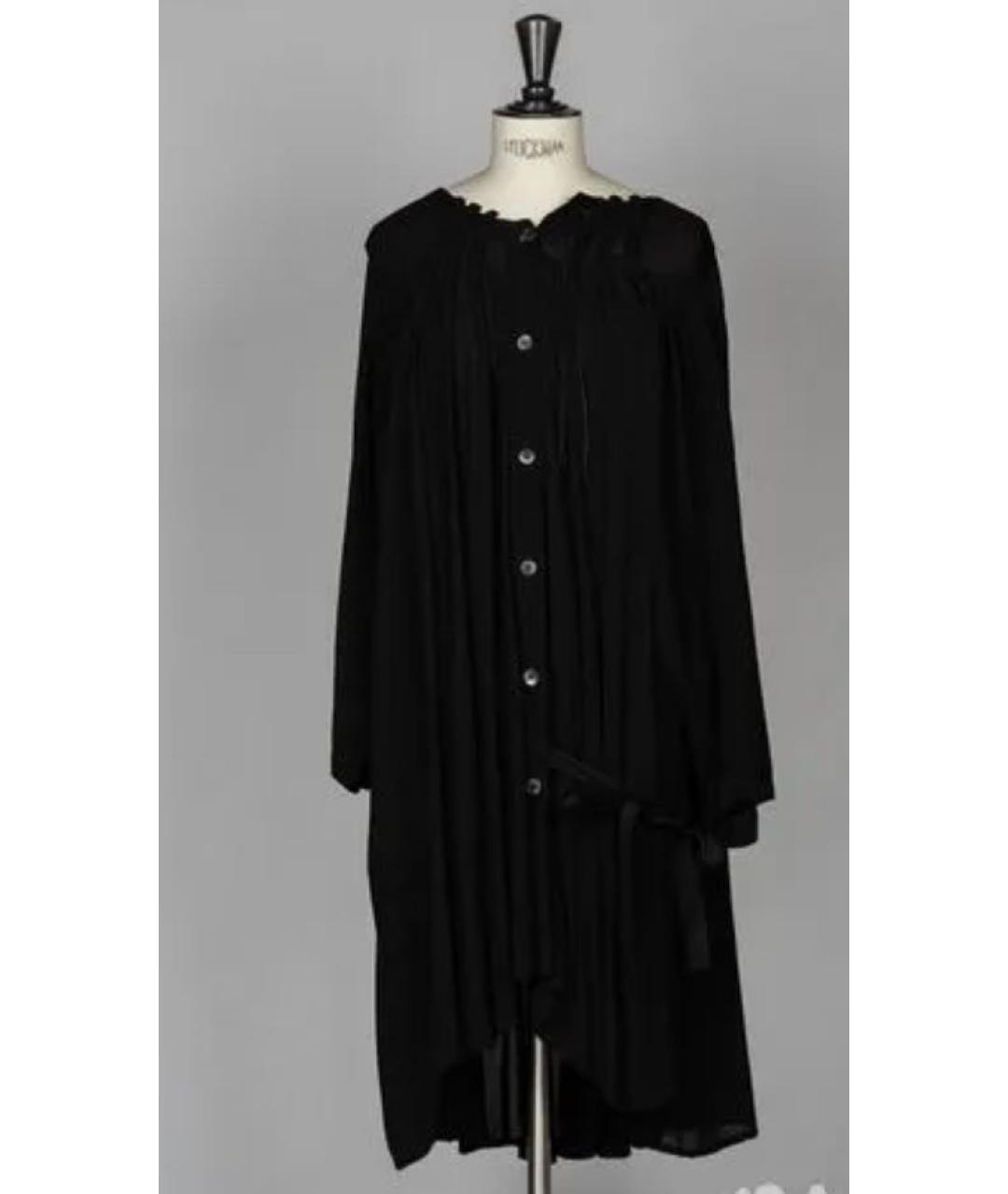 ANN DEMEULEMEESTER Черное хлопковое повседневное платье, фото 5