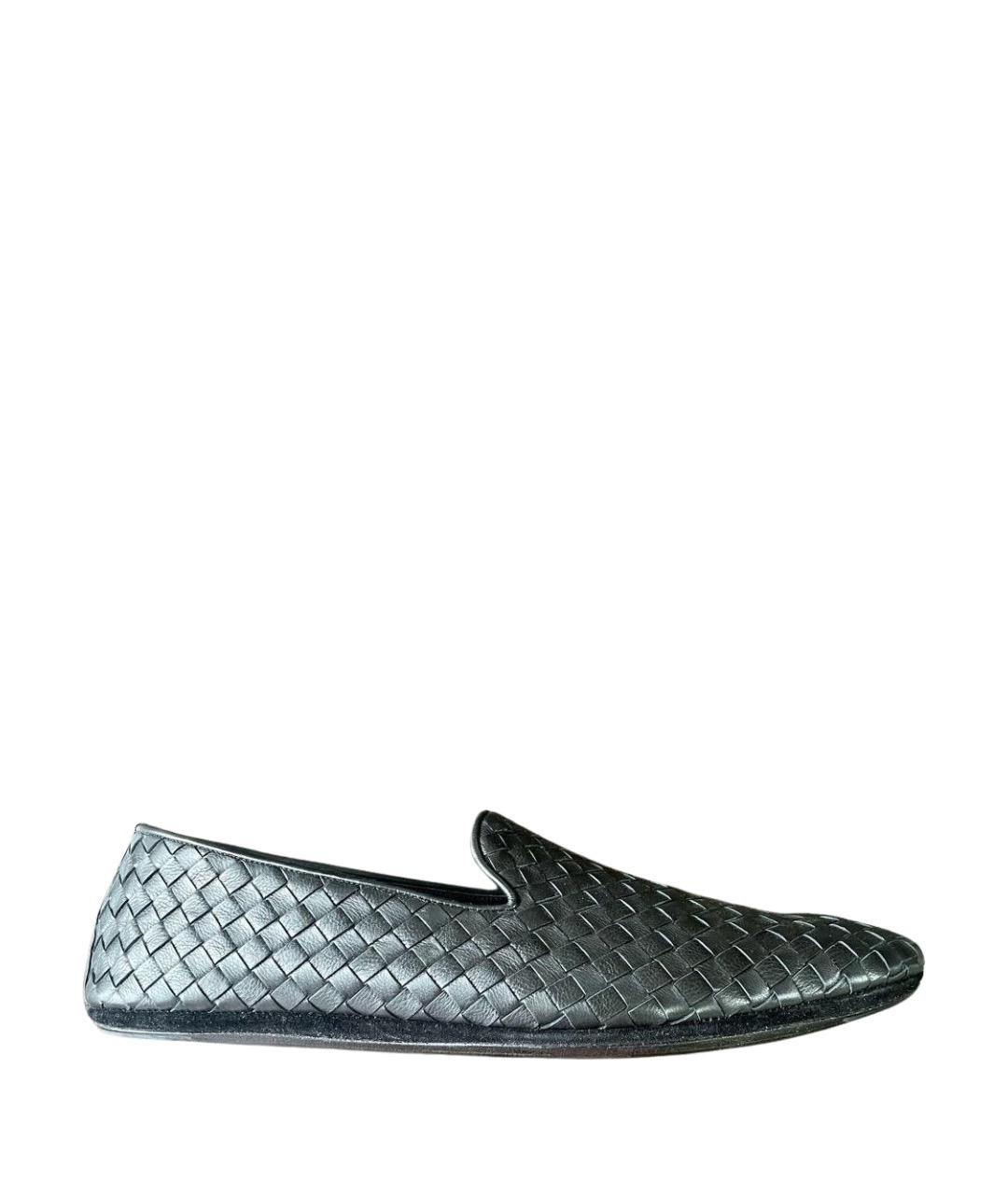 BOTTEGA VENETA Черные кожаные лоферы, фото 1