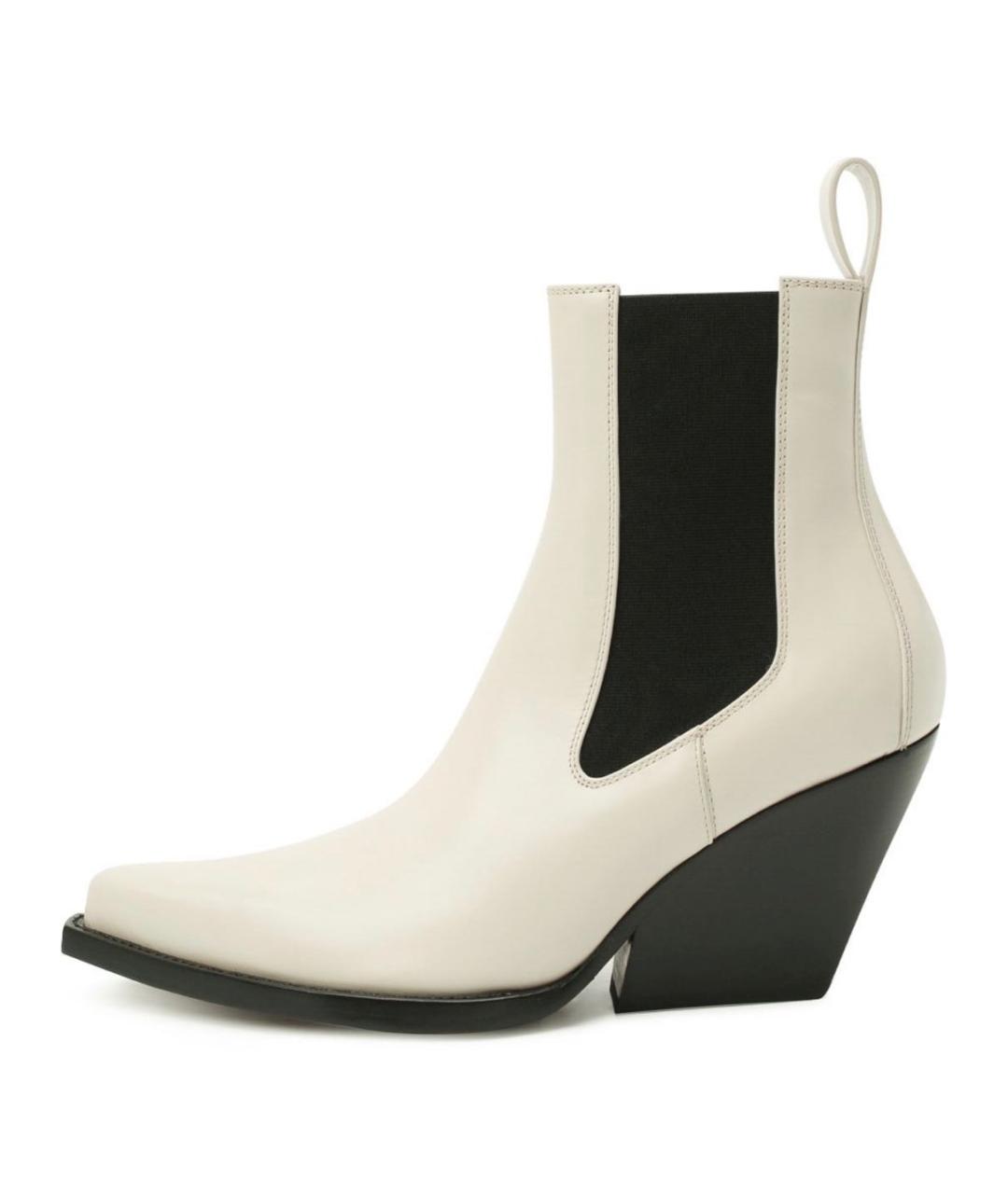 BOTTEGA VENETA Бежевые кожаные полусапоги, фото 9
