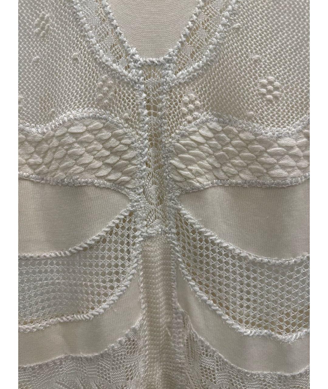 ALEXANDER MCQUEEN Бежевое хлопковое коктейльное платье, фото 4