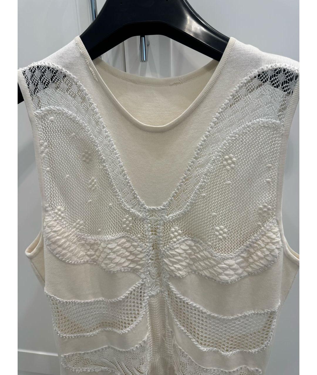 ALEXANDER MCQUEEN Бежевое хлопковое коктейльное платье, фото 3