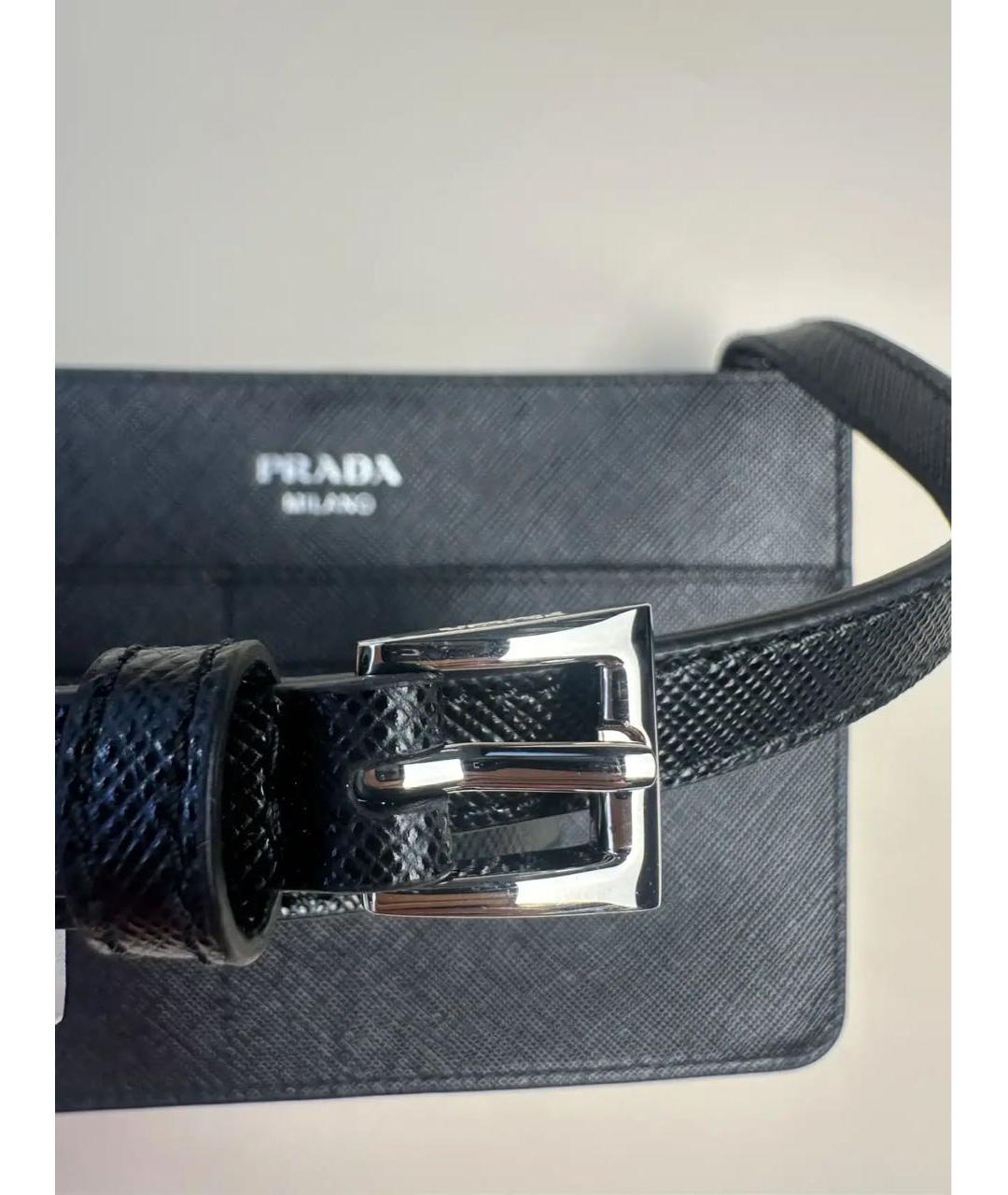 PRADA Черная кожаная сумка на плечо, фото 4