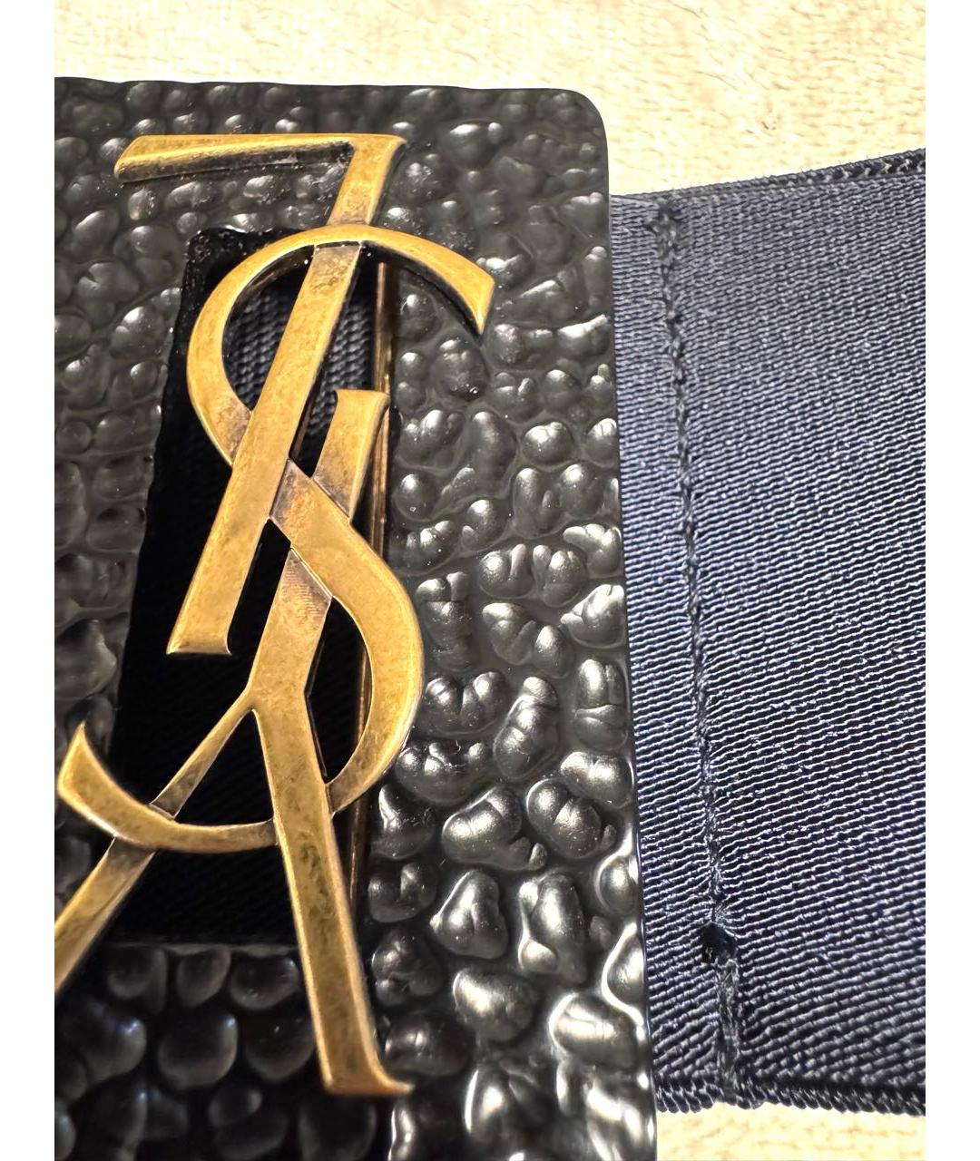 SAINT LAURENT Темно-синий ремень, фото 2